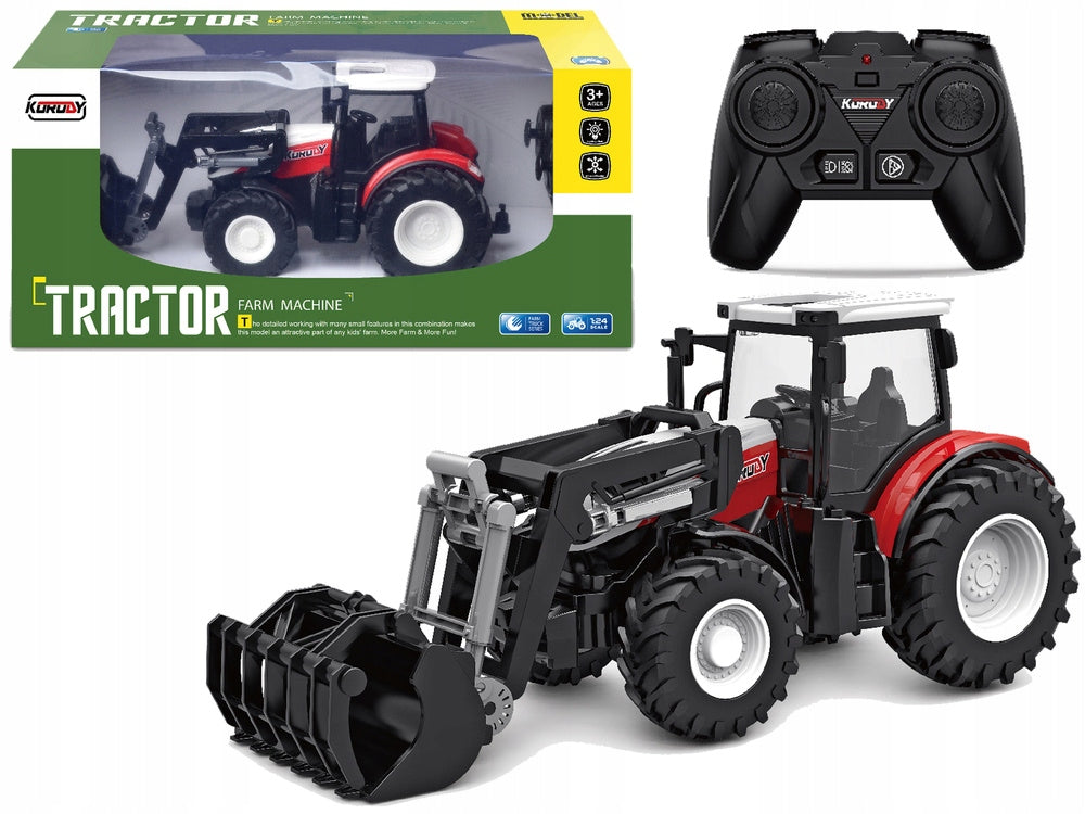 Tractor Red Remote Controlled 2,4 G Moving Spoon 1:24