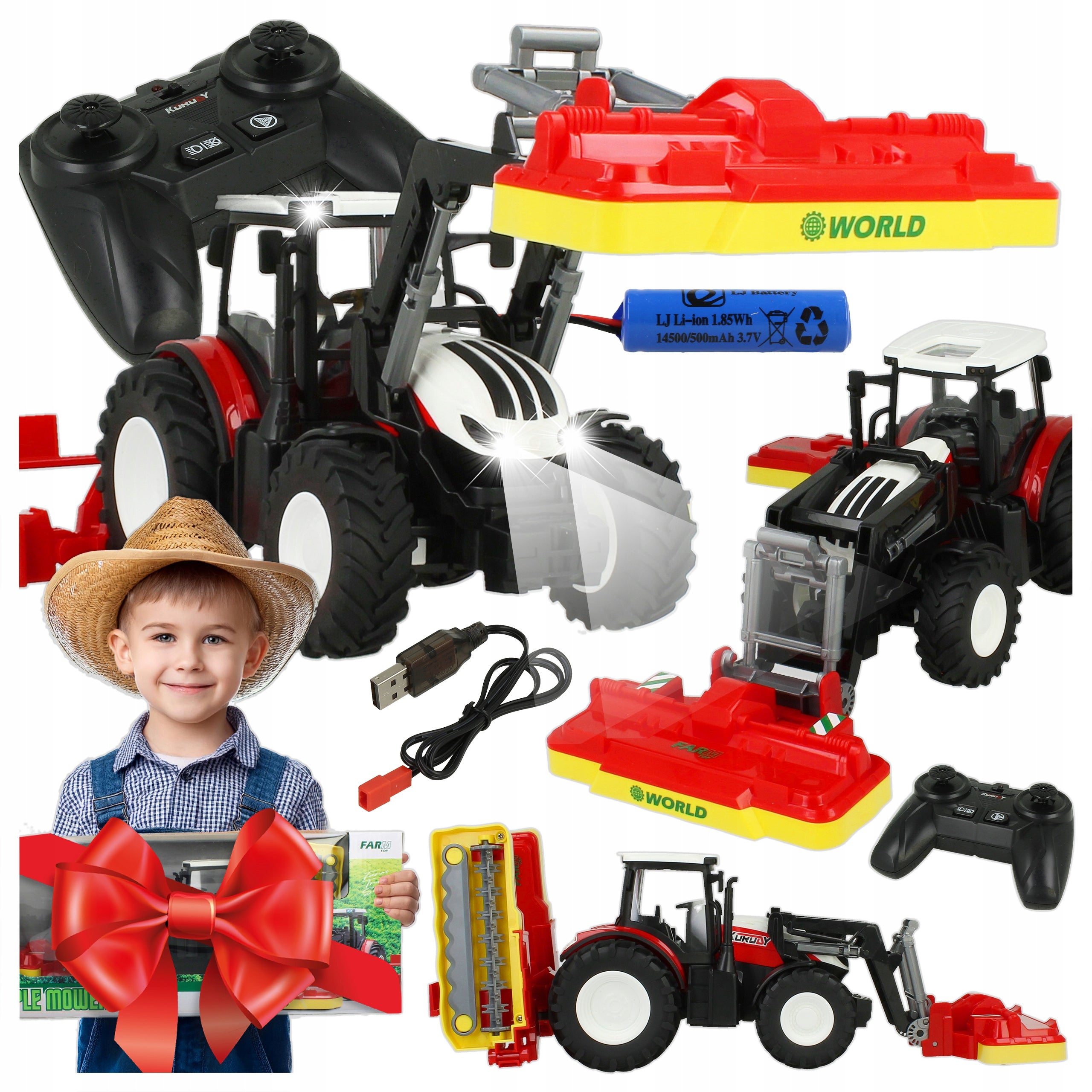 Tractor Remote Controlled Remote Control RC MOWER Moving Elements Rechargeable LED Packaging status original