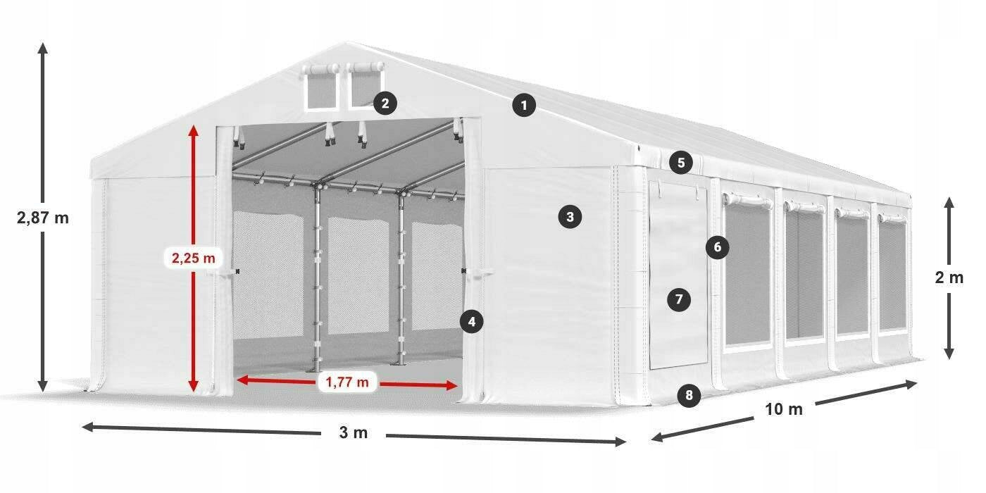 Trade Tent 3x10m Garage DAS 560 S Type tent