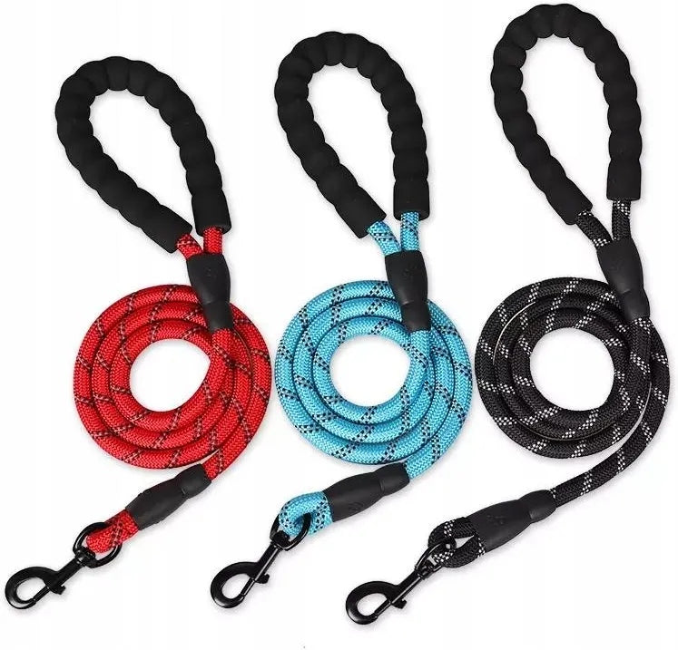 Traditional leash strong and durable Reflective seams cord BLUE