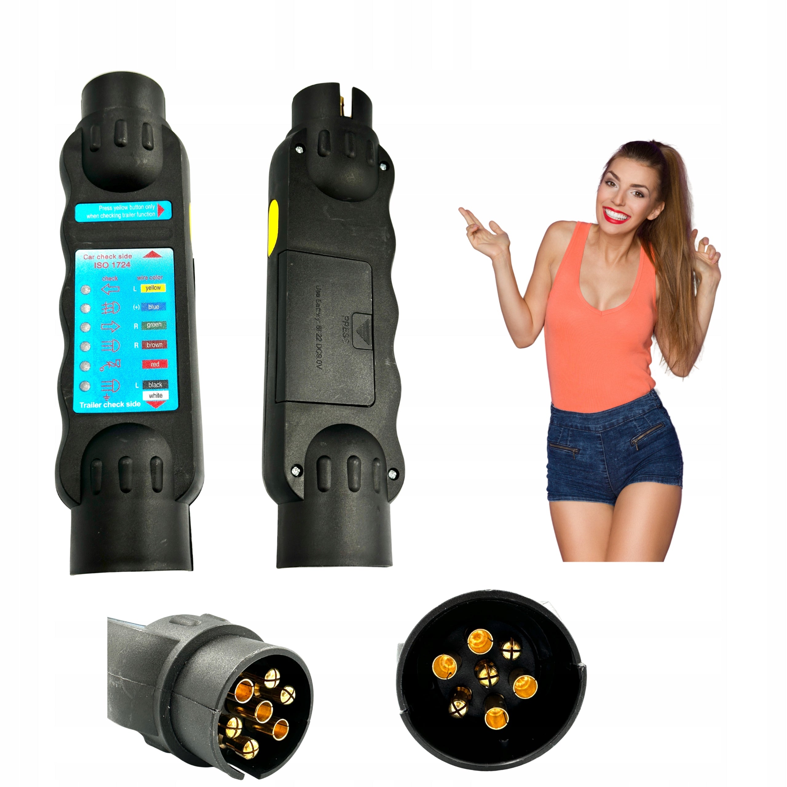 Trailer Light Socket Plug Tester Sampler 12V Installation Batteries included no