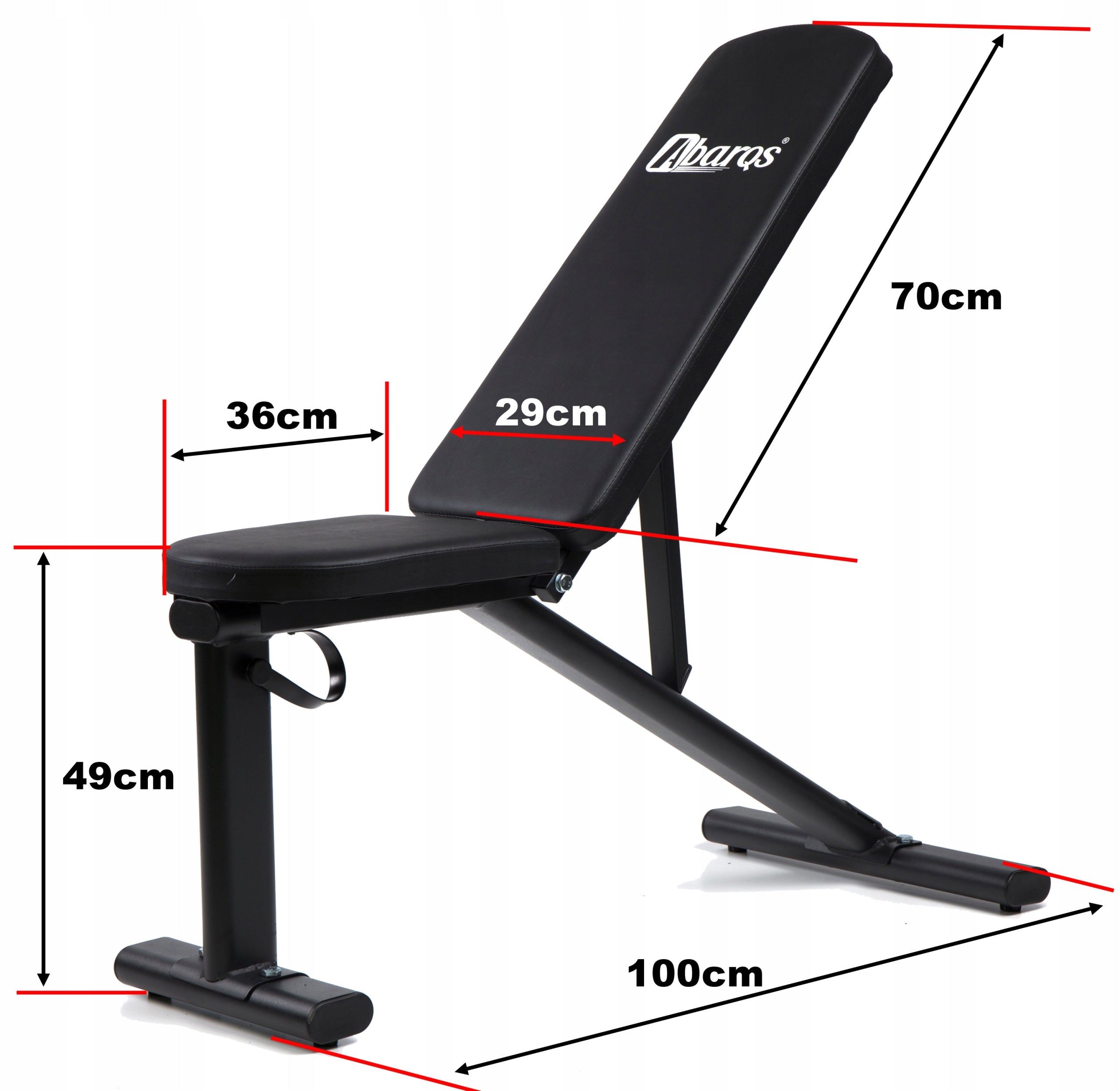 Training Bench Adjustable Exercise Bench Folding Abarqs Maximum user weight 100 kg