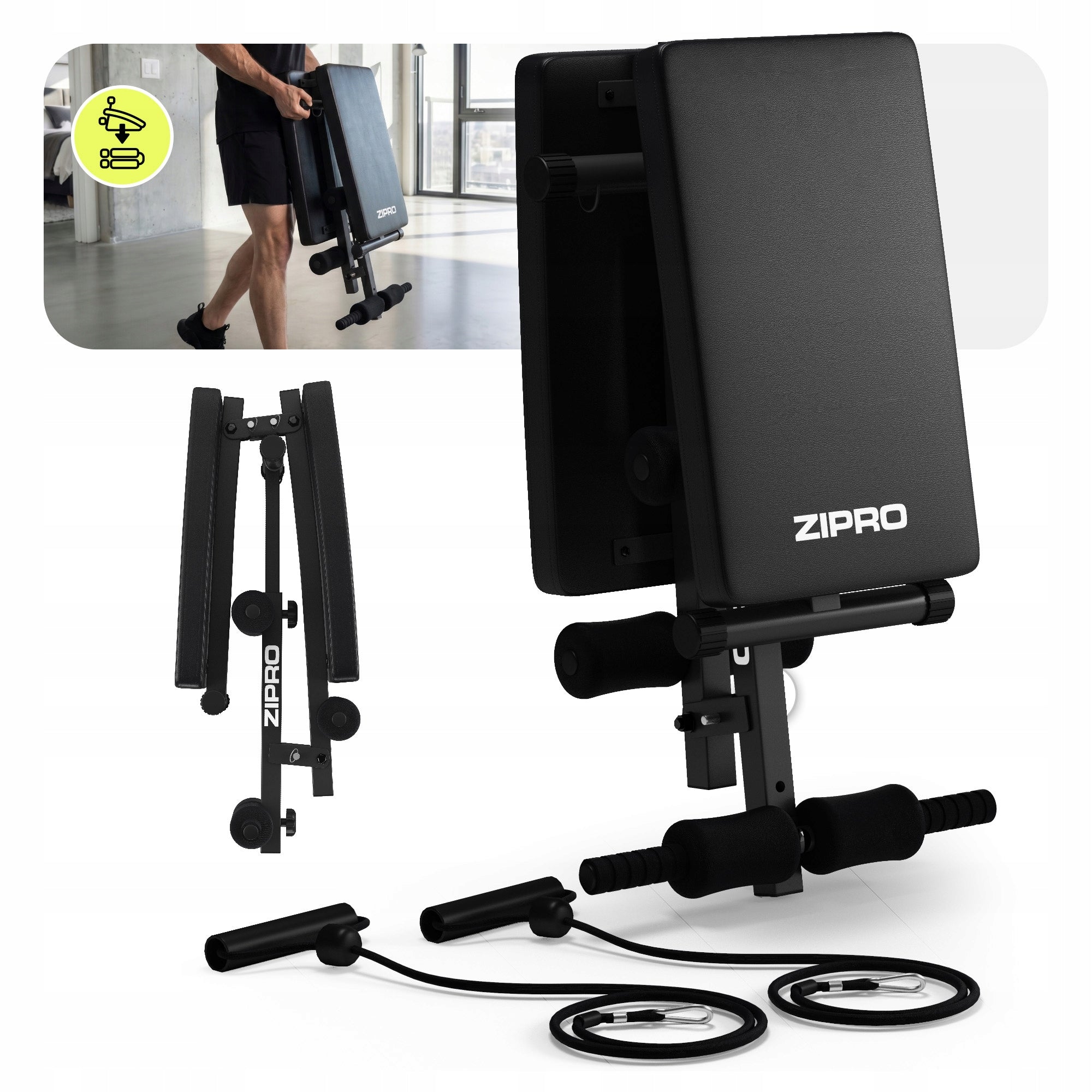 Training Bench for Abdominal Exercise Slant Bench Adjustable Zipro SixBox Brand Zipro