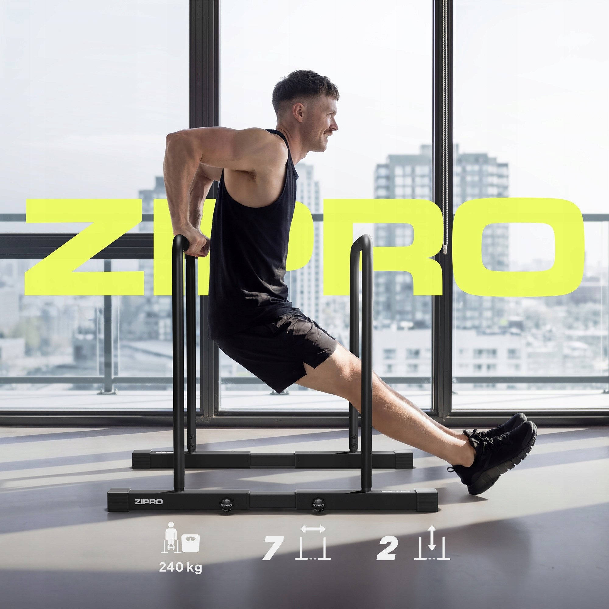 Training Handrails for dips and push-ups adjustable handles Zipro Deepdip Brand Zipro