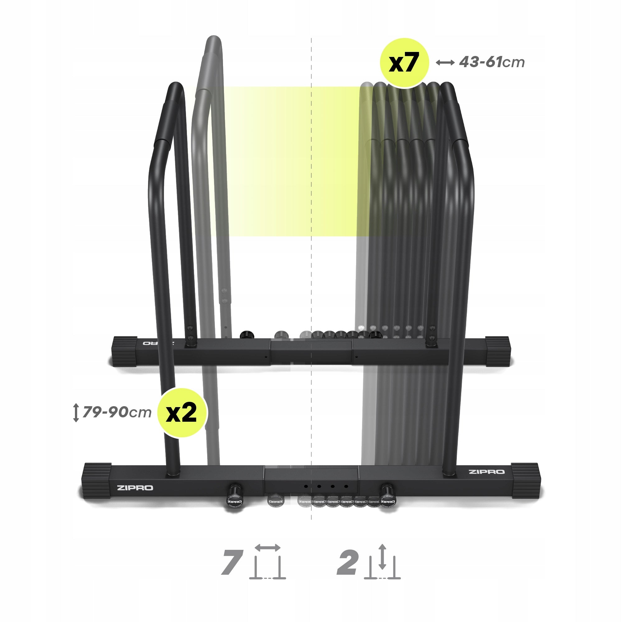 Training Handrails for dips and push-ups adjustable handles Zipro Deepdip Manufacturer code 15790386