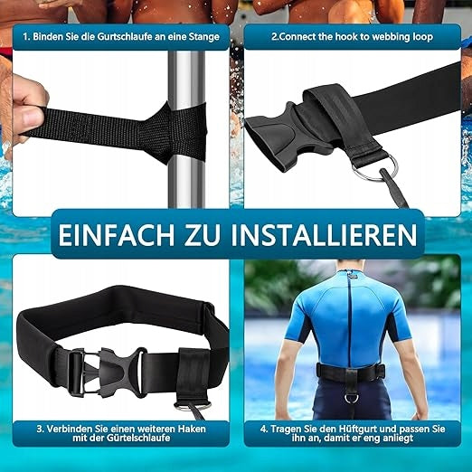 Training belt for swimming in the pool elastic resistance band 3,6 M 2 pcs. Brand no brand