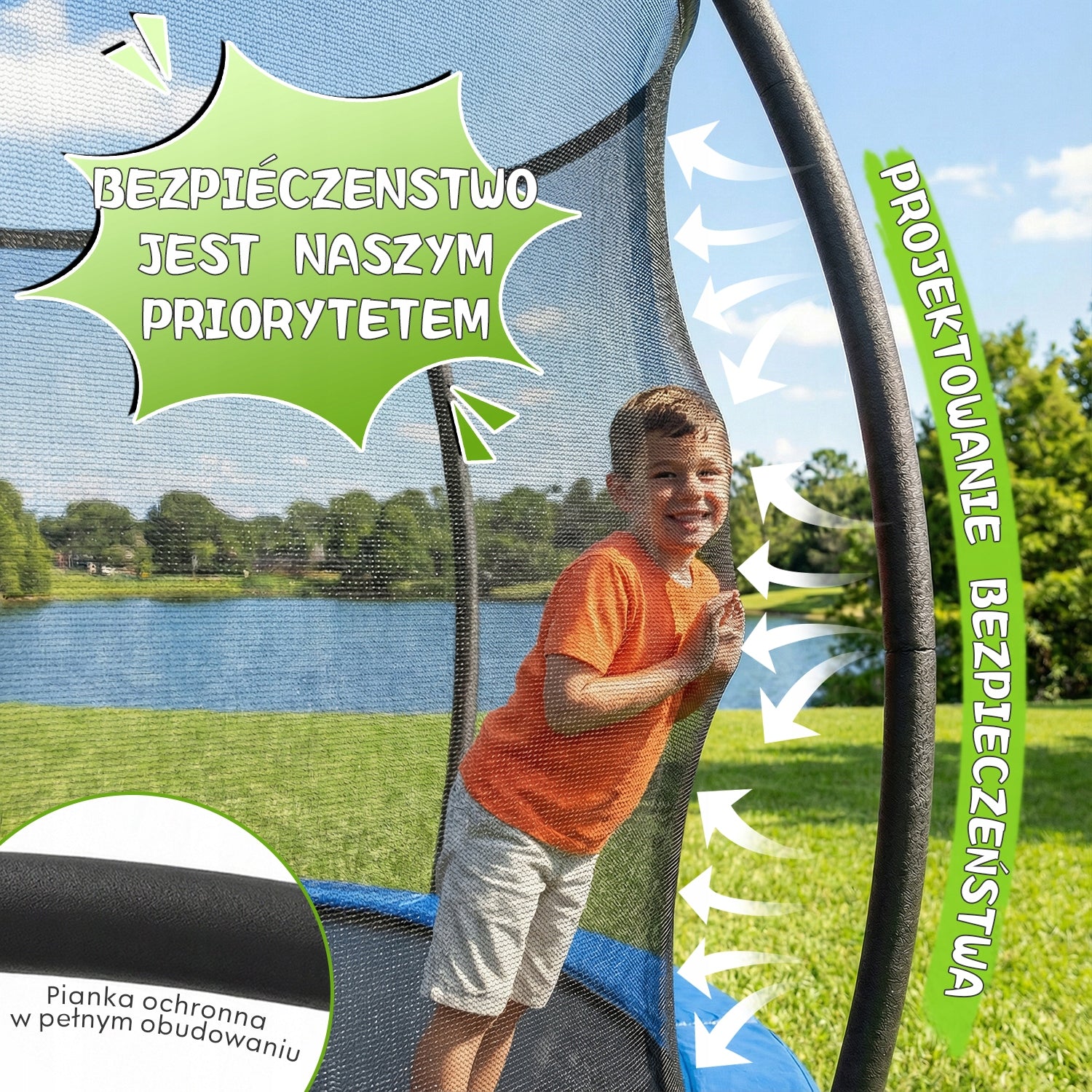 Trampolina Domowa z Siatką Wewnętrzną Ogrodowa 10FT Brand no brand
