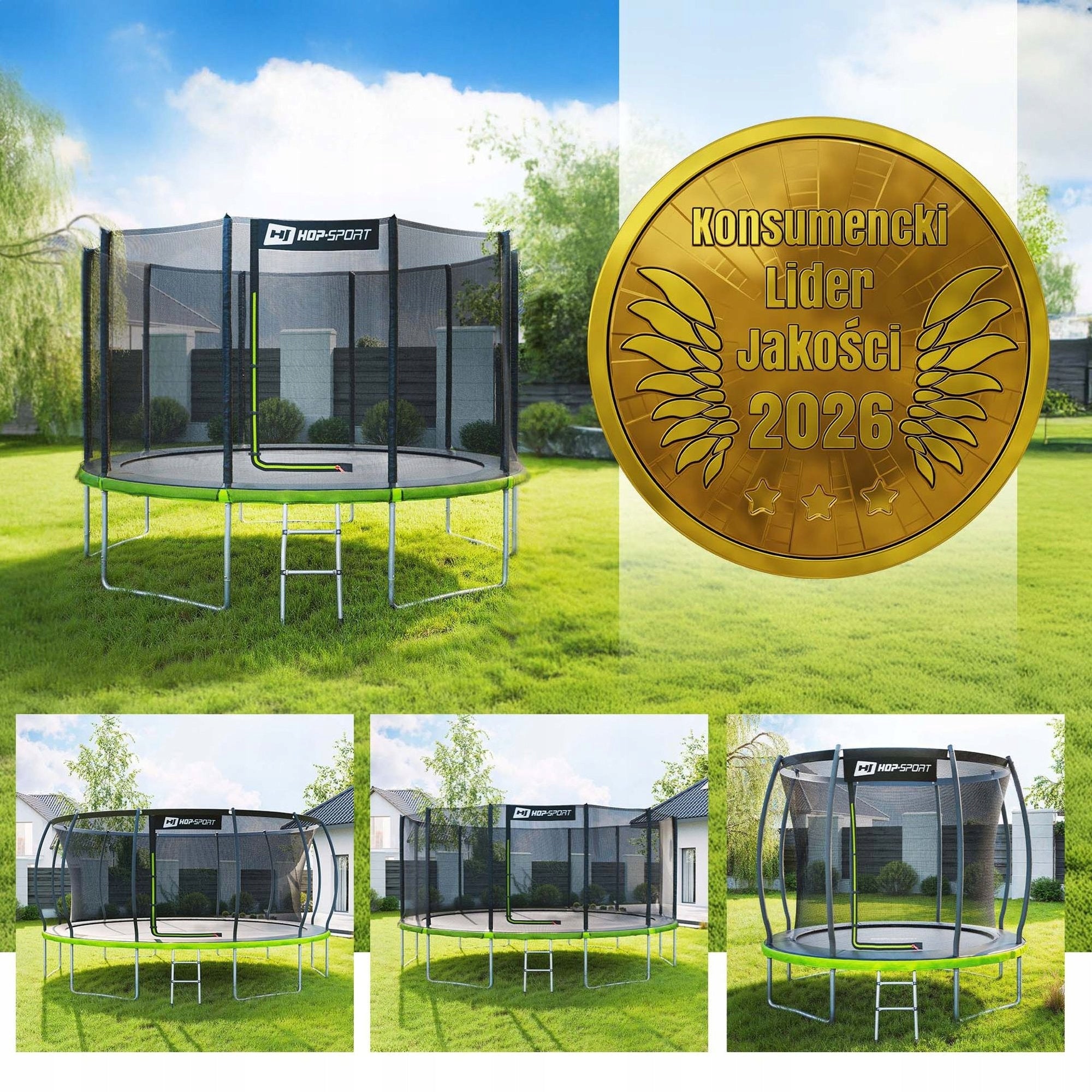 Trampoline 12ft Garden 366cm With Outdoor Mesh Large Ladder For Kids Packaging status original