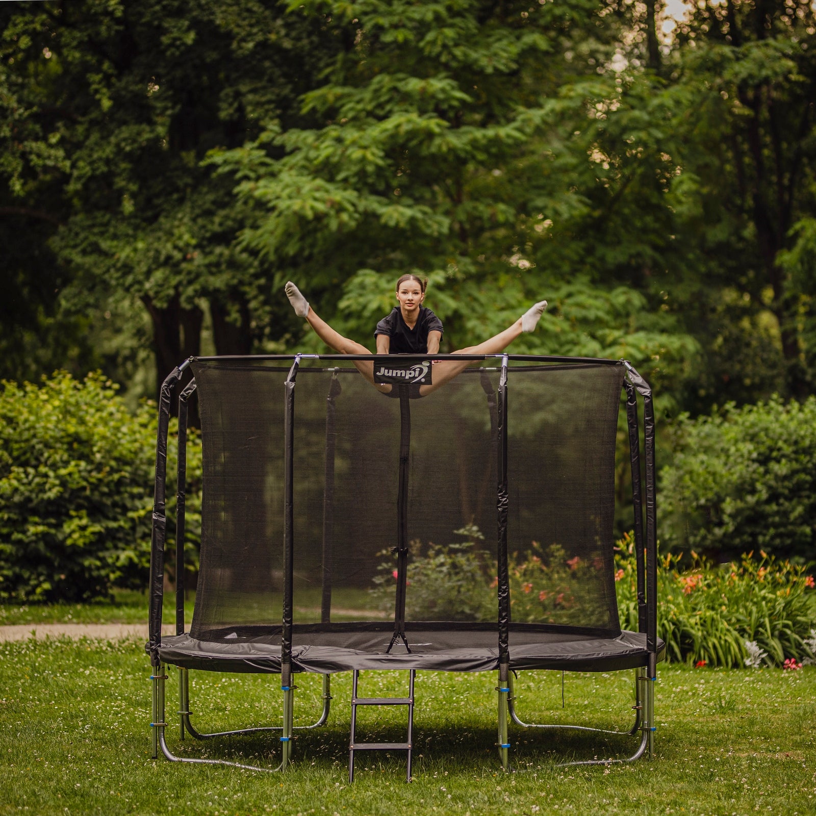 Trampoline JUMPI 10FT 312cm PREMIUM Ring Mesh Bottom Anchor Set Certificate Packaging status original