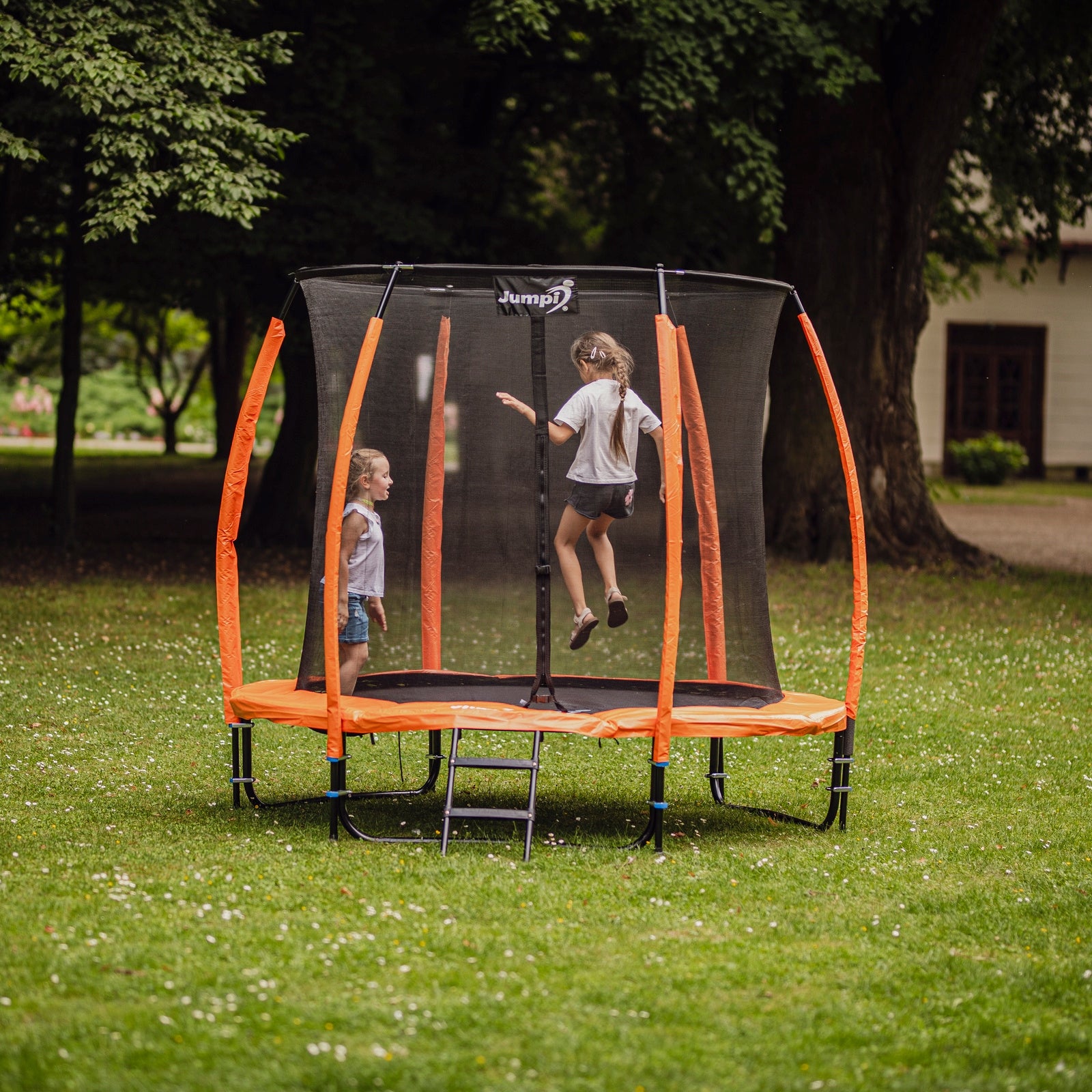 Trampoline JUMPI 10FT 312cm PREMIUM Ring Mesh Bottom Anchor Set Certificate Packaging status original