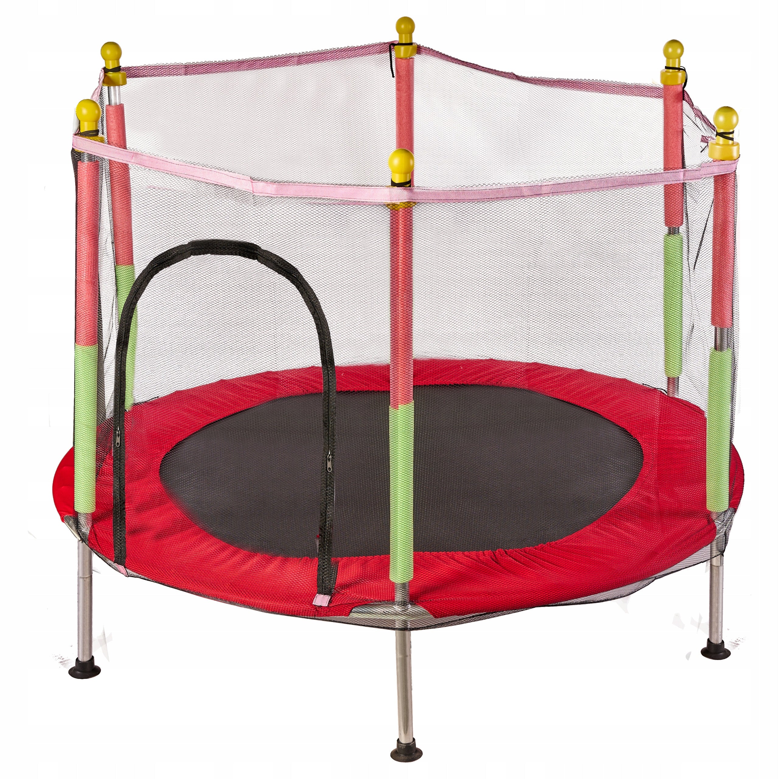 Trampoline for children's garden house net ball 140cm 55inch red Height from ground level 30 cm