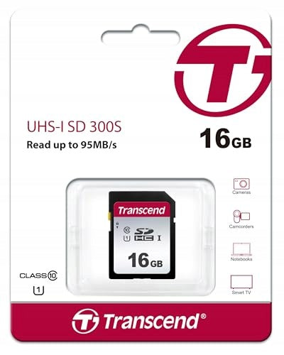 Transcend SDC300S 16GB Sdhc UHS-I U1 memory card up to 95 MB/s Manufacturer Transcend