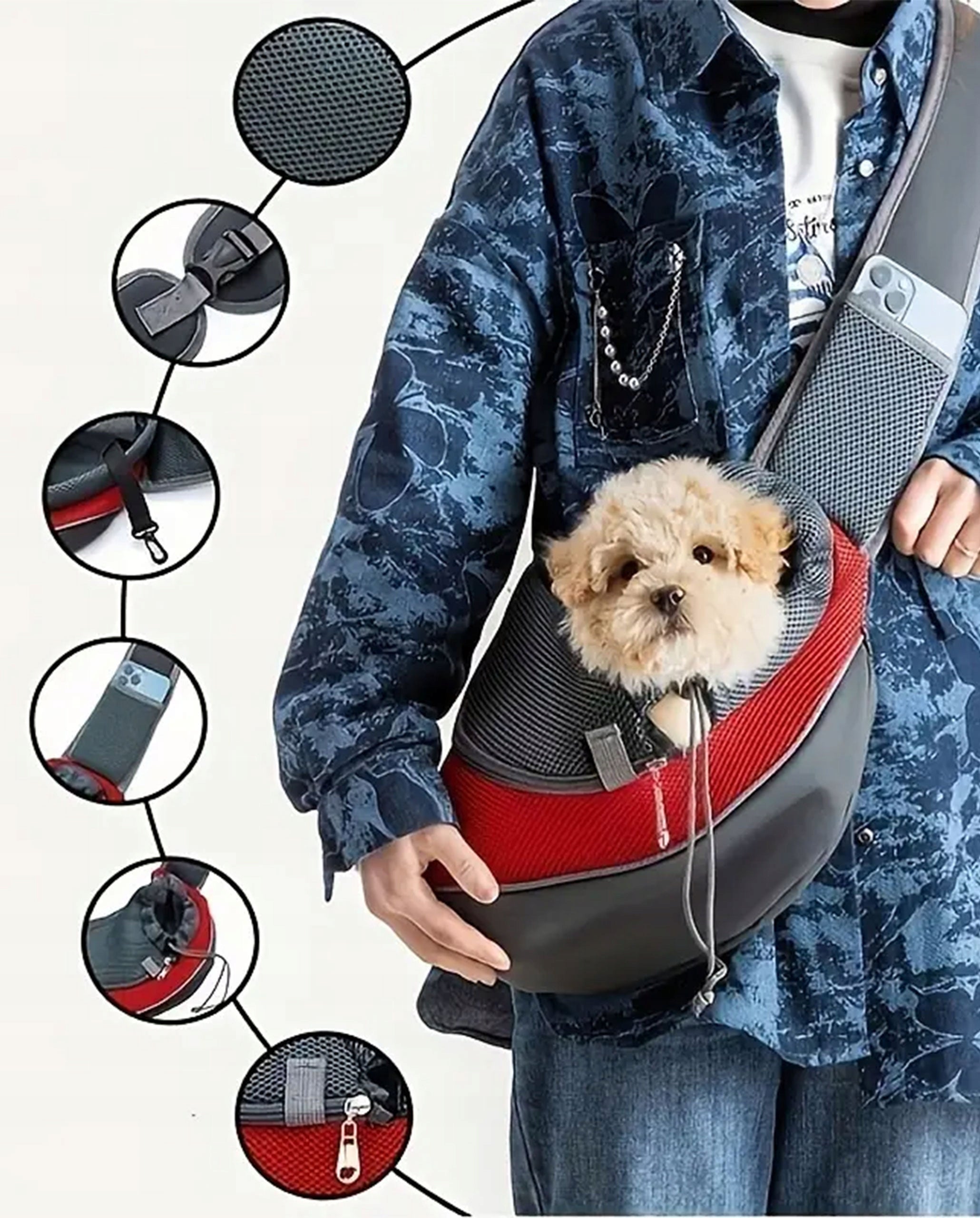 Transport Bag Carrier Transporter for Cat Dog Shoulder Comfortable Kangaroo S Size S