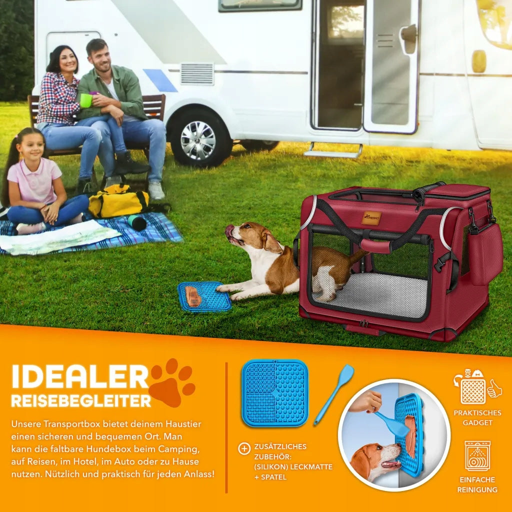 Transport Box for Dogs and Cats 70cm x 52cm Burgundy Product depth 52 cm