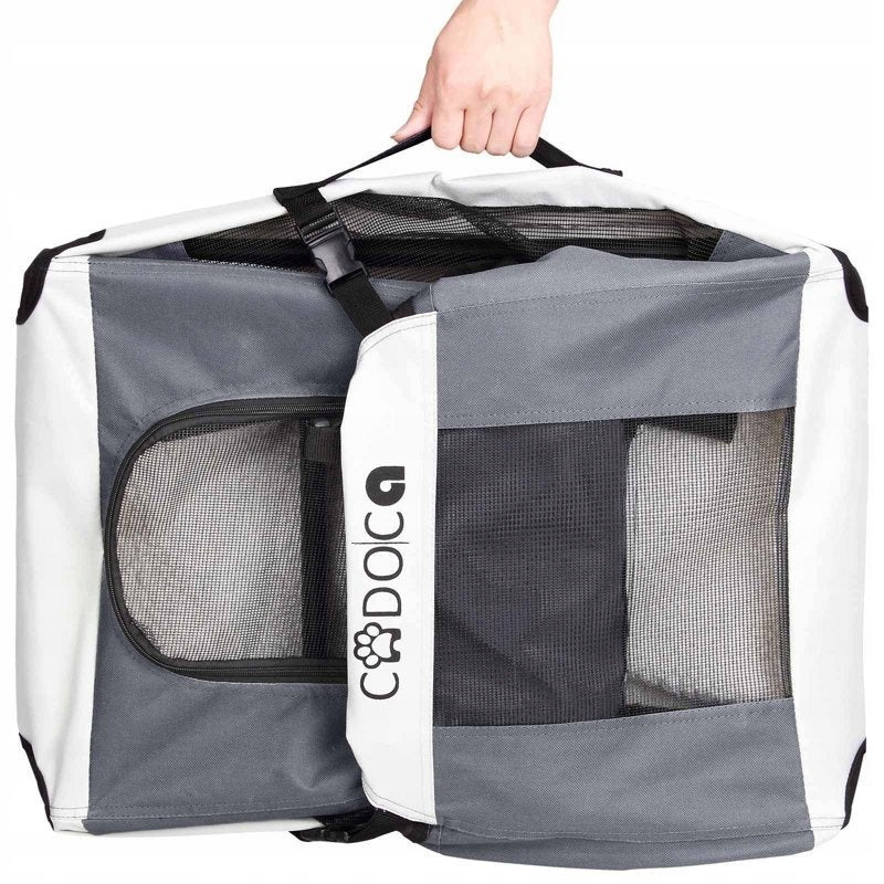 Transport bag Cadoca plastic dog carrier grey S 50×35×35 cm Product height 35 cm