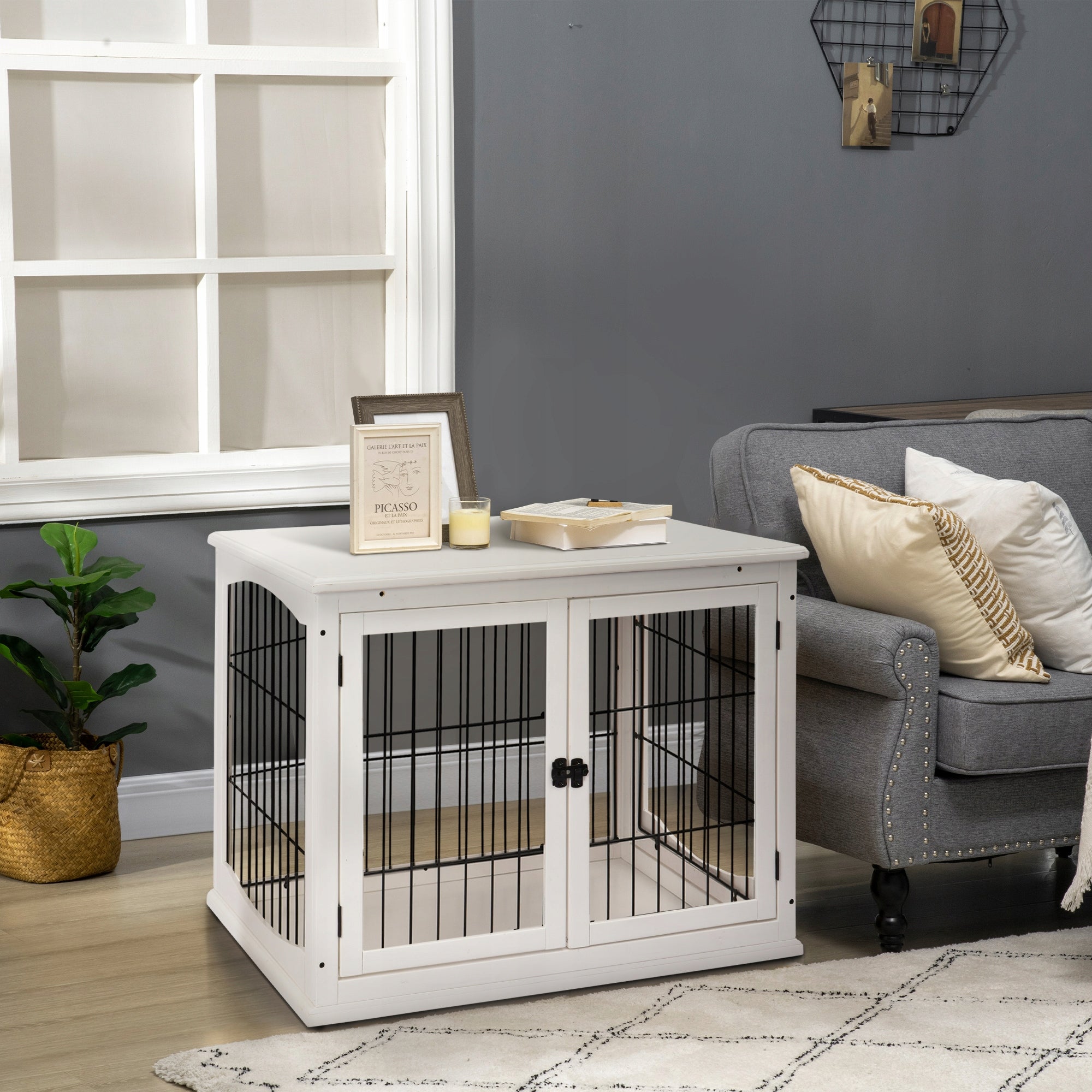 Transport box for dogs 58,5 x 81 x 66cm doors closed MDF wood Packaging status original