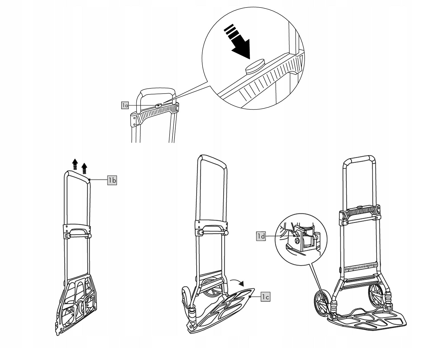 Transport trolley milling machine 100kg adjustment folding for trunk only 82cm Product depth 35 cm