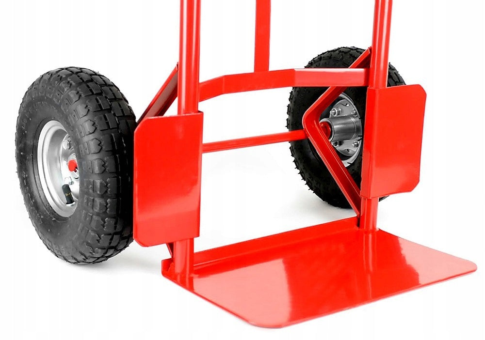 Transport trolley warehouse milling machine 250kg red on two wheels Additional features safety rims guide handles