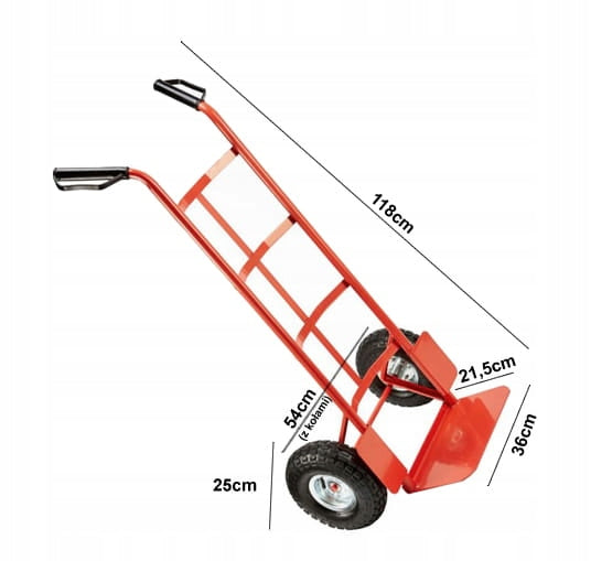 Transport trolley warehouse milling machine 250kg red on two wheels Number of shelves 1
