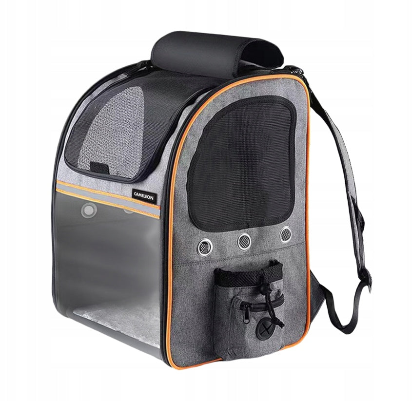Transporter Dog Backpack Plastic Shades of Gray with XXL Mesh Size XL