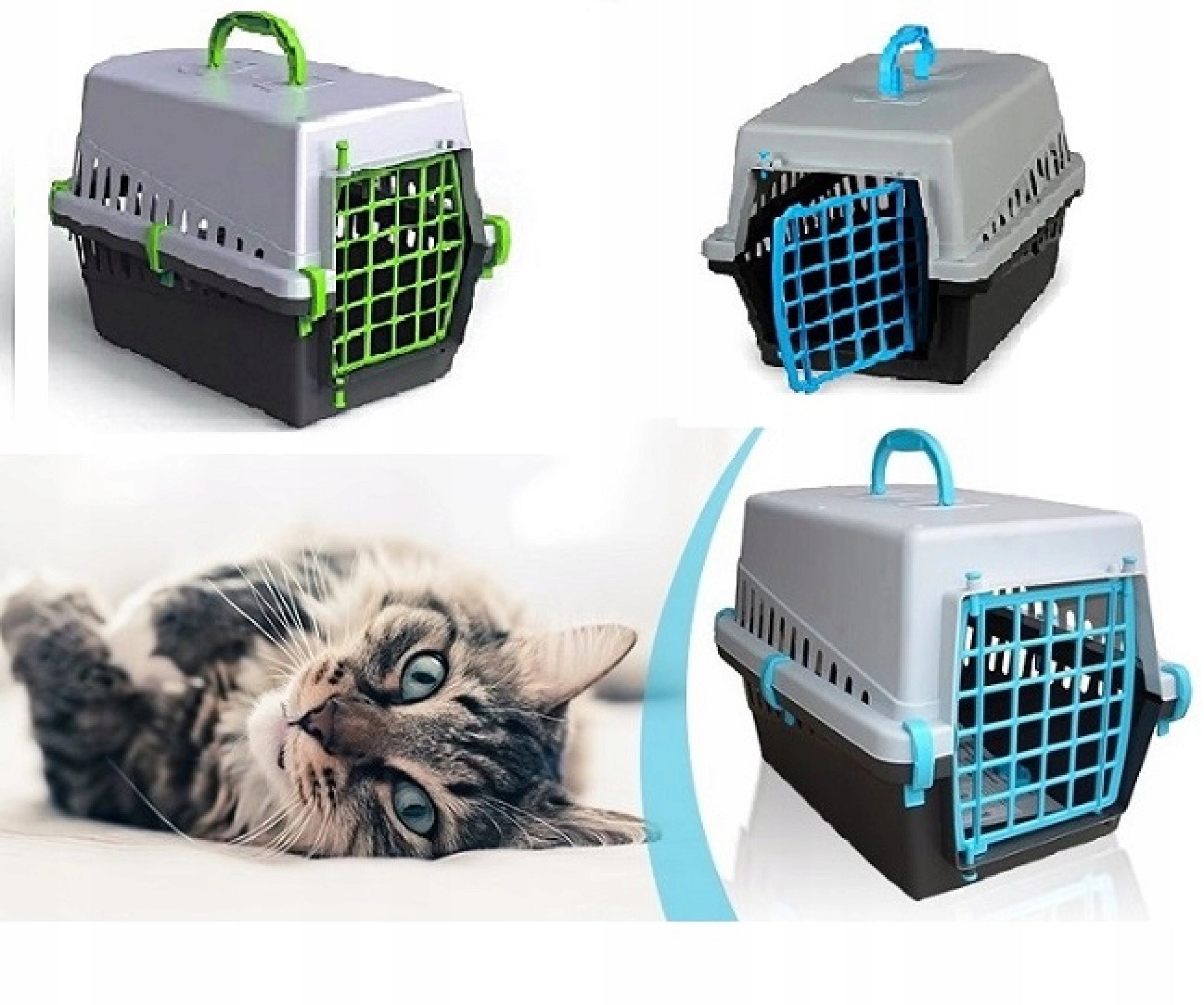 Transporter ET cat dog cage playpen 50x33x32cm GREEN Packaging status no packaging