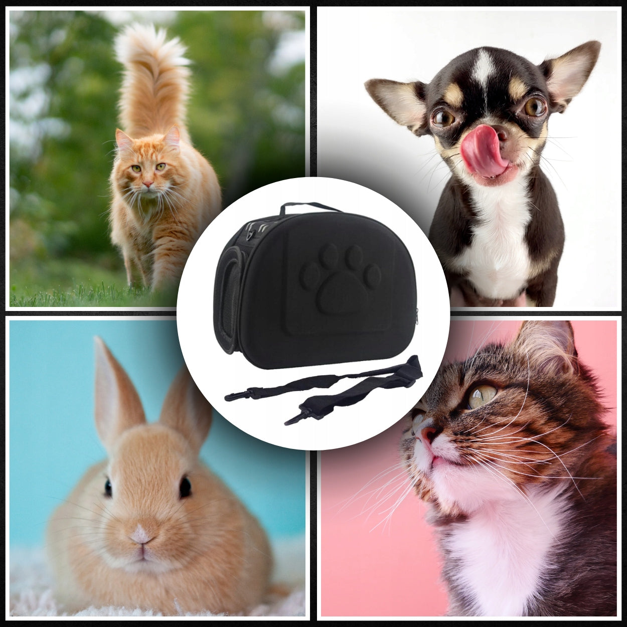 Transporter Rabbit Cat Dog Bag Travel Playpen Strong Folding Product depth 26 cm