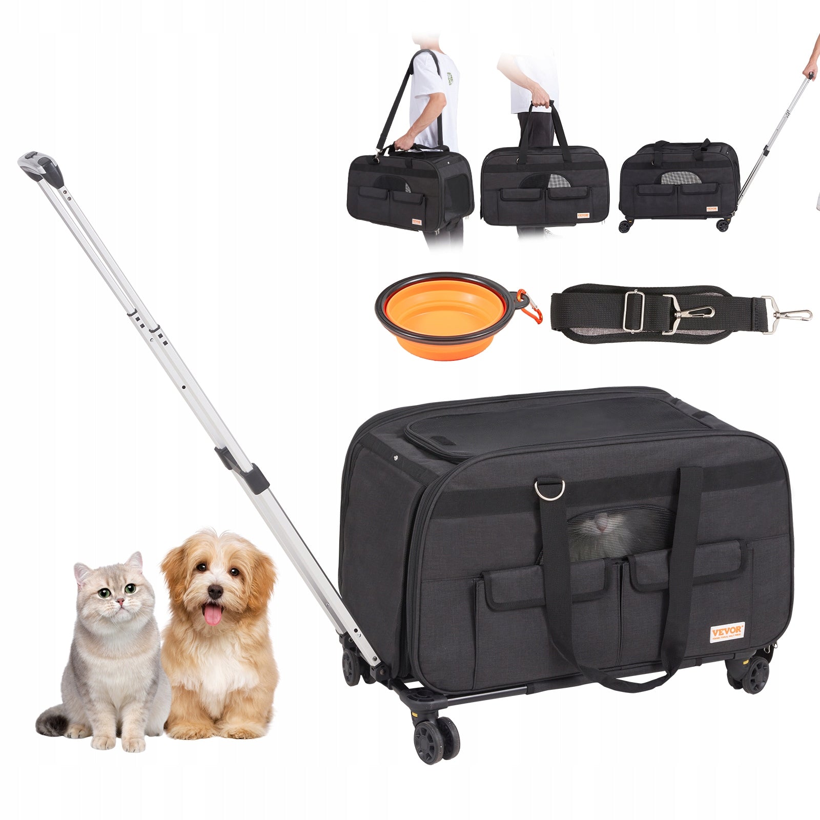 Transporter Vevor 36 cm x 65 cm x 37 cm black Manufacturer code CWLGXHS35L