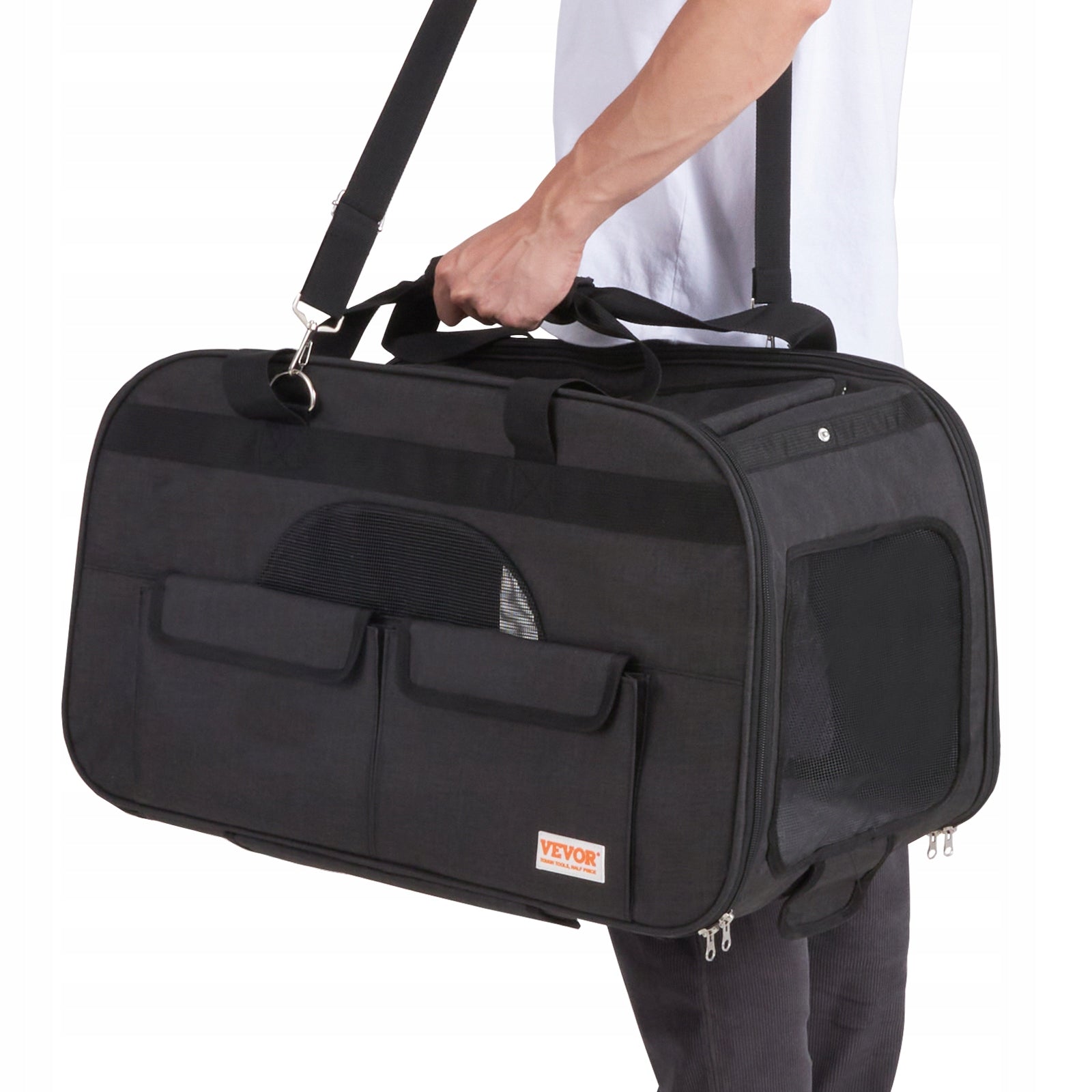 Transporter Vevor 36 cm x 65 cm x 37 cm black Product width 36 cm