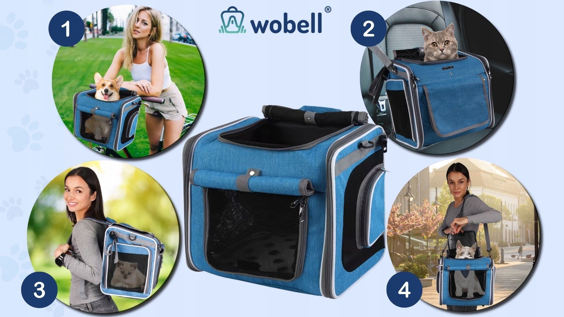Transporter cat dog bag 4in1 car seat backpack sturdy up to 5,5kg Trade name torba transportowa dla psa kota wentylowana z otworami wentylacyjnymi na rower plecy fotelik do auta
