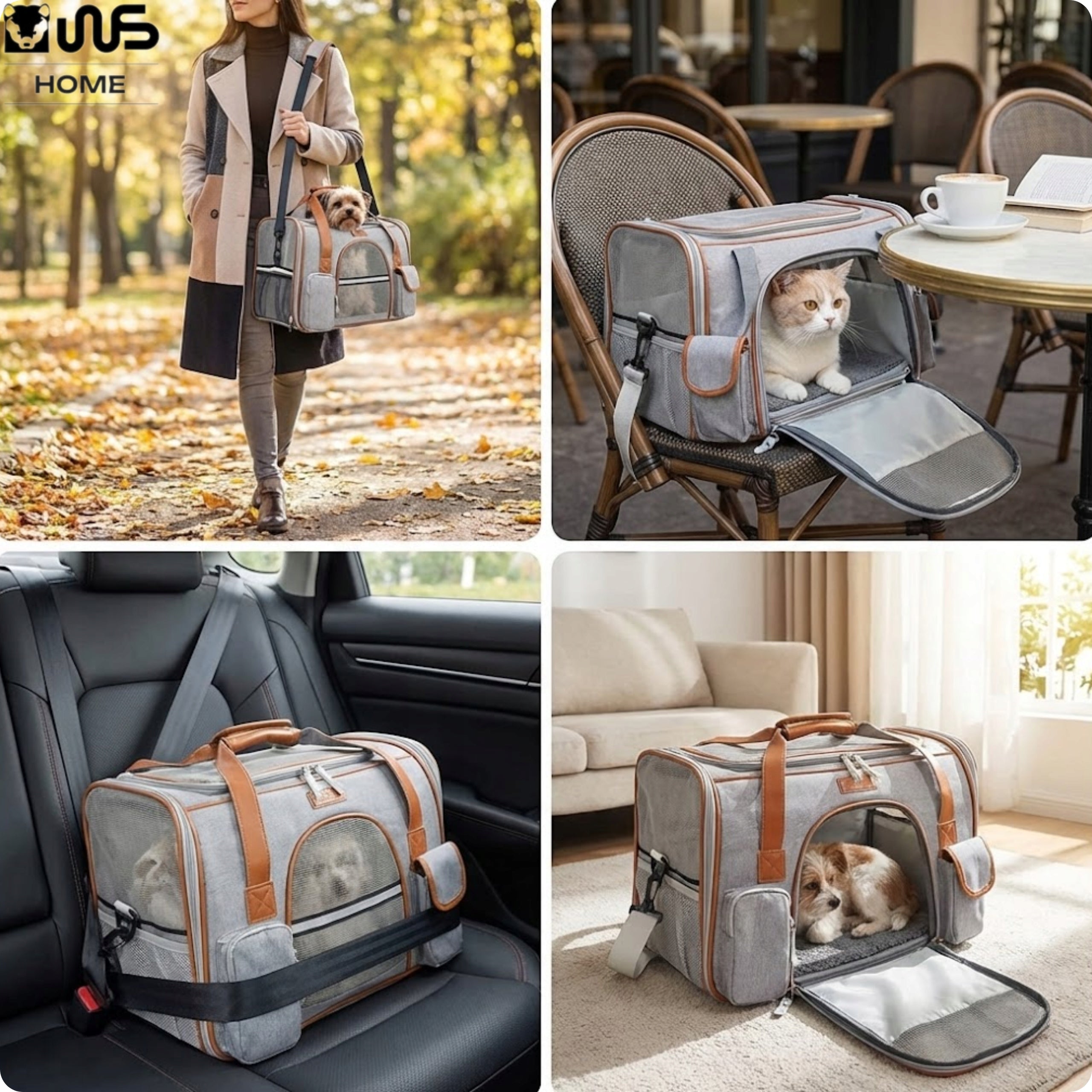 Transporter for Cat Dog Travel Bag Portable 50x30x30 cm to 8 kg Brand WS