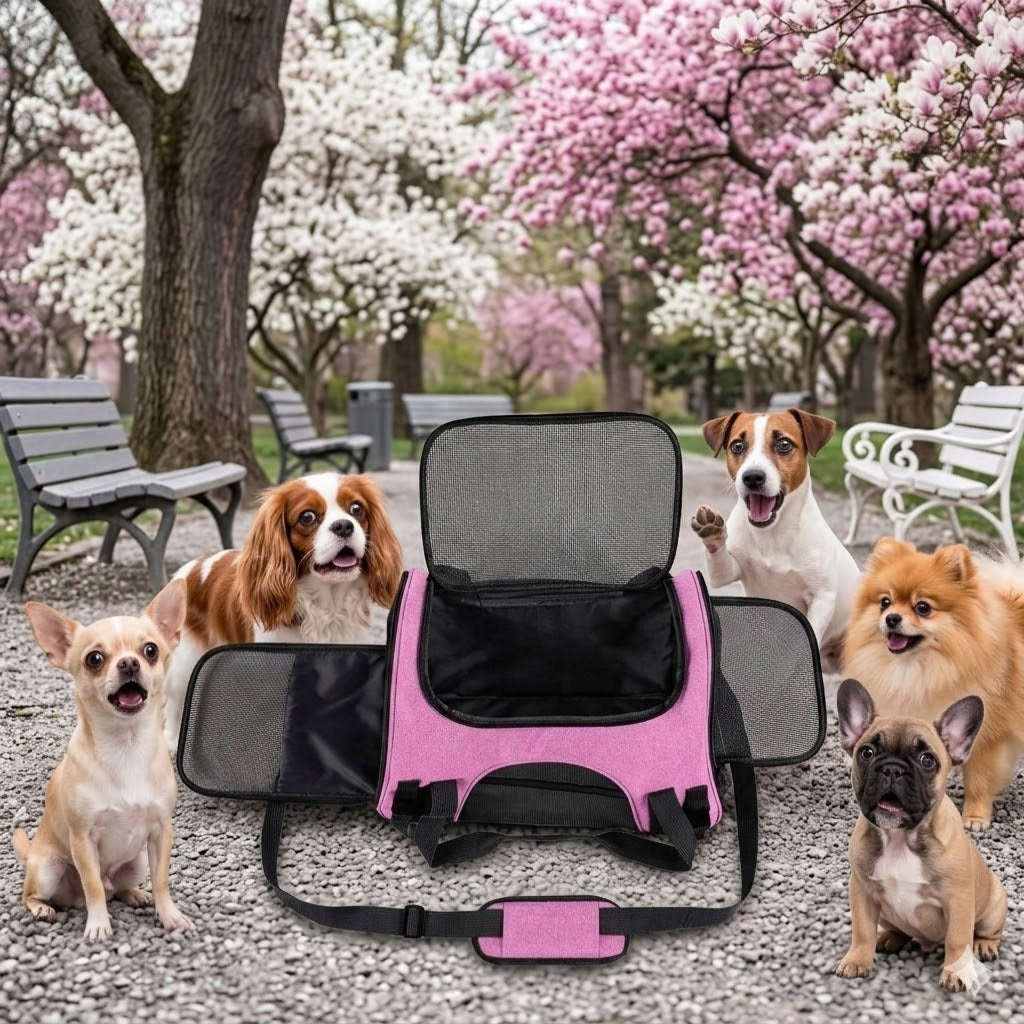 Transporter for Dog Cat Animal Bag Adjustable Belt Lanyard Reflectors Brand Real Animals