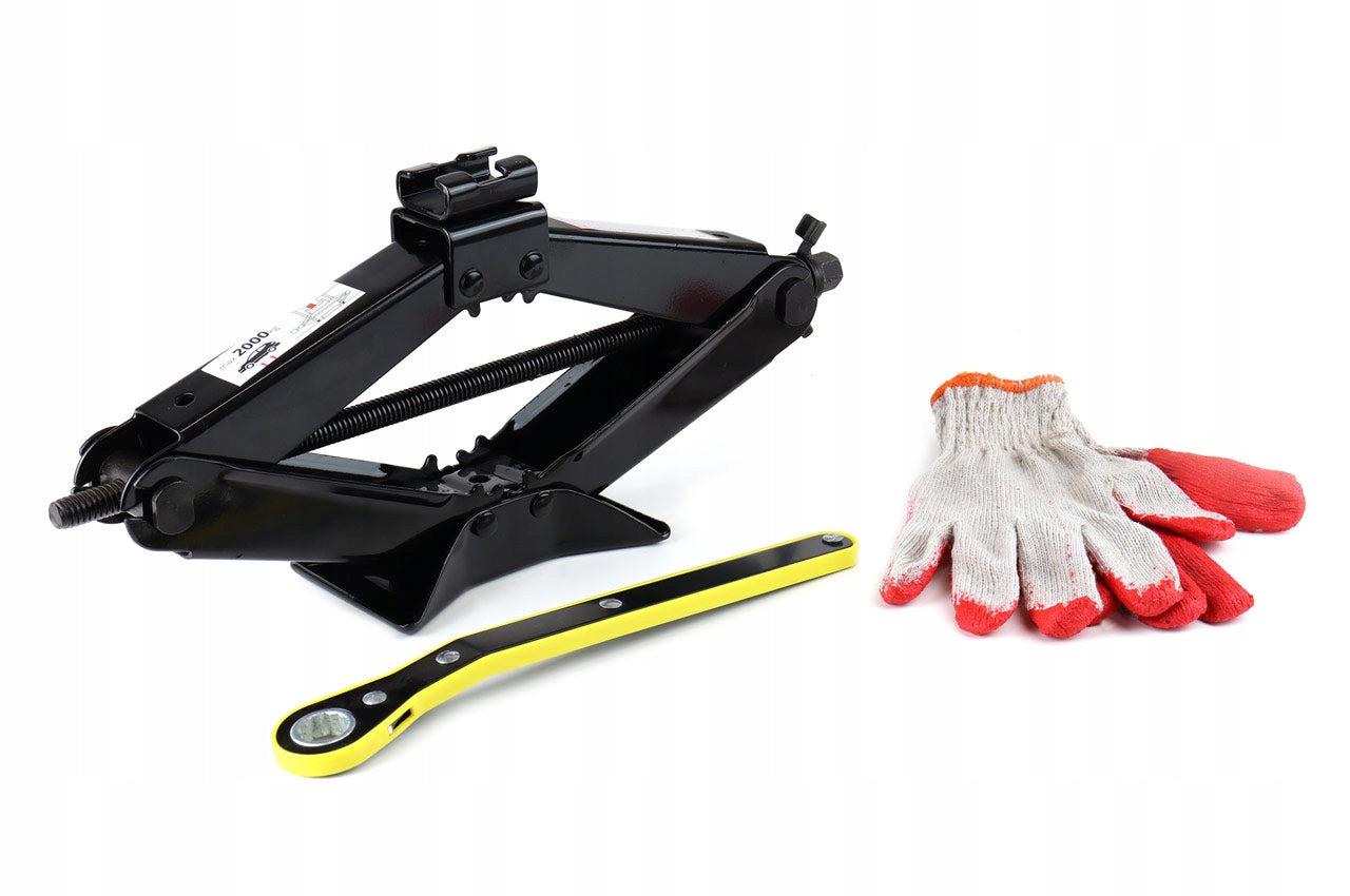 Trapezoidal lift 2T 2000 kg with ratchet wrench + work gloves