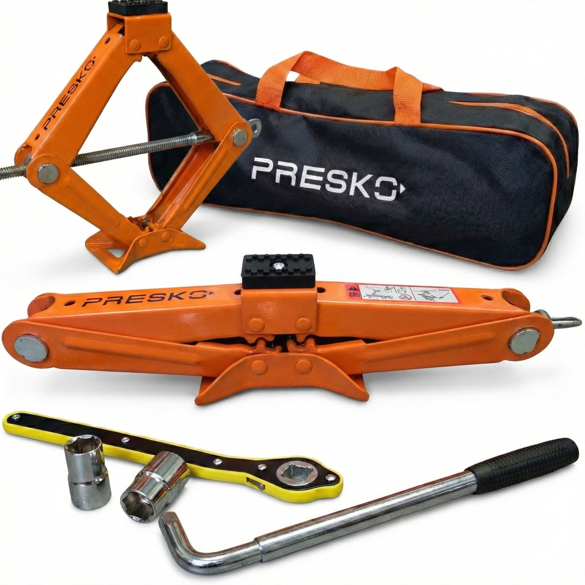 Trapezoidal lift Presko 2T with ratchet and wheel wrench