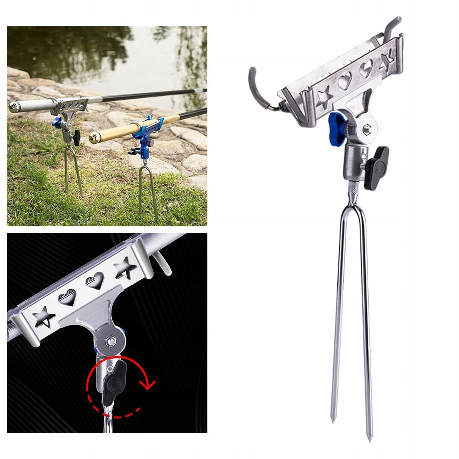 Travel Automatic Fishing Rod Holder Rack Ground Stake Stand Head Weight 382 g