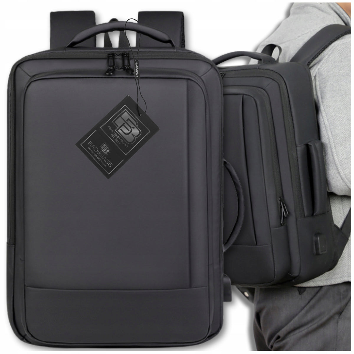 Travel Backpack BLACK For Airplane LUGGAGE Handheld USB Business CABIN