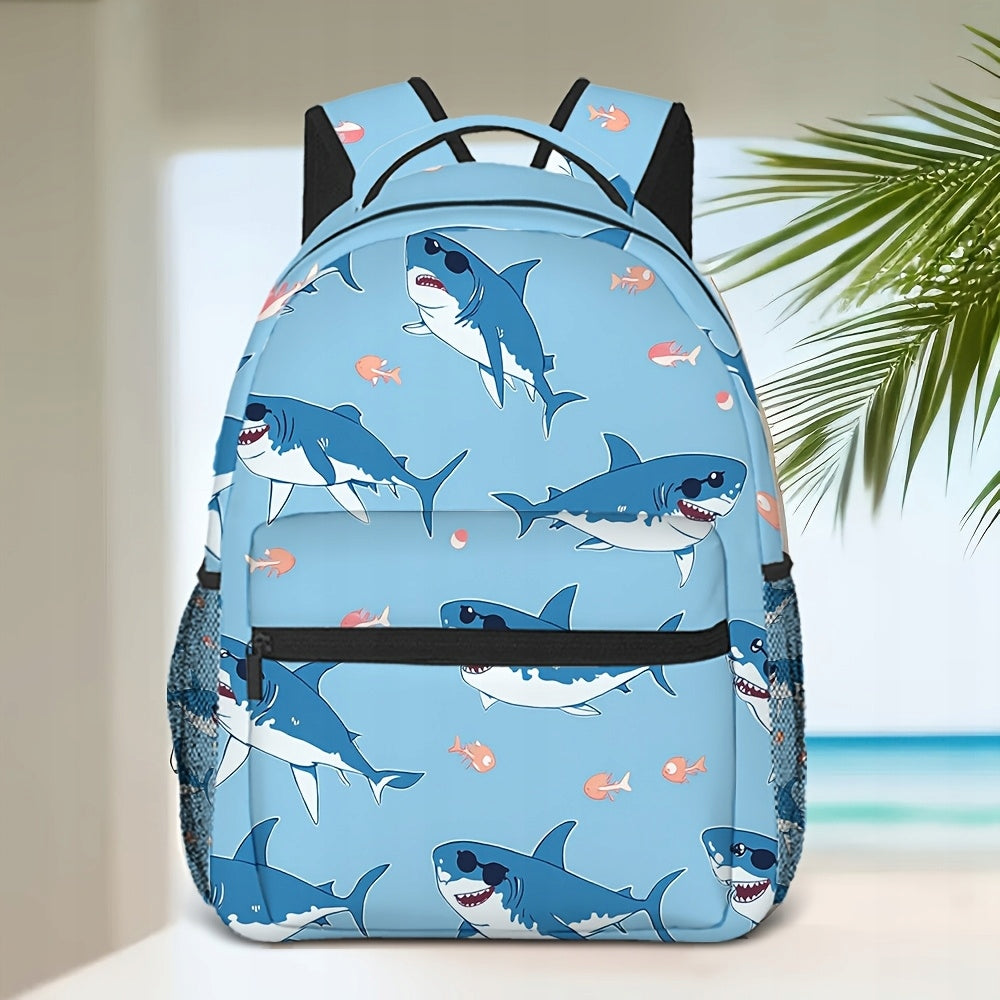 Travel Backpack with Shark Print - Lightweight, Durable, Stylish