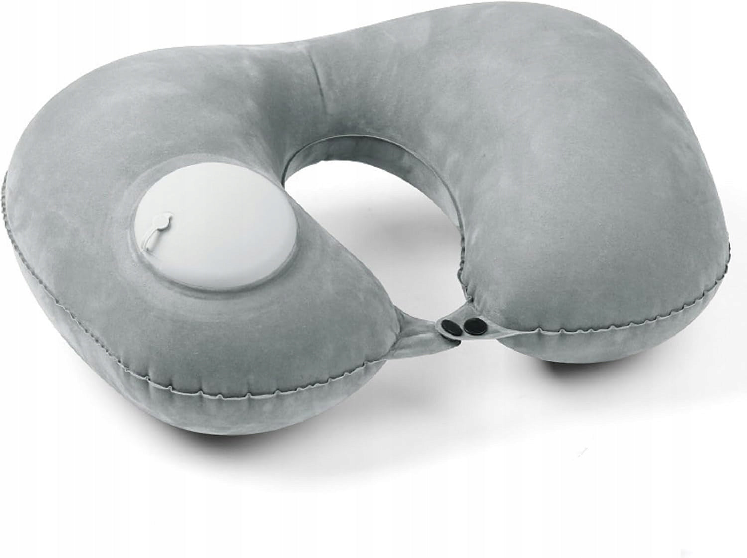 Travel Pillow Tourist Neck Headrest Grey Suede Color gray
