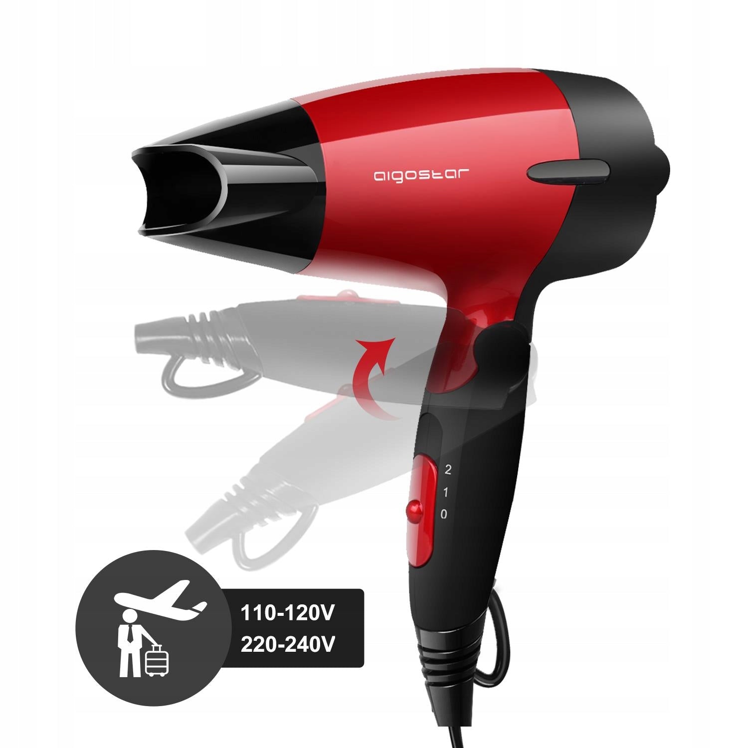 Travel, Tourist Hair Dryer with Folding Handle 1500W Aigostar Brand Aigostar