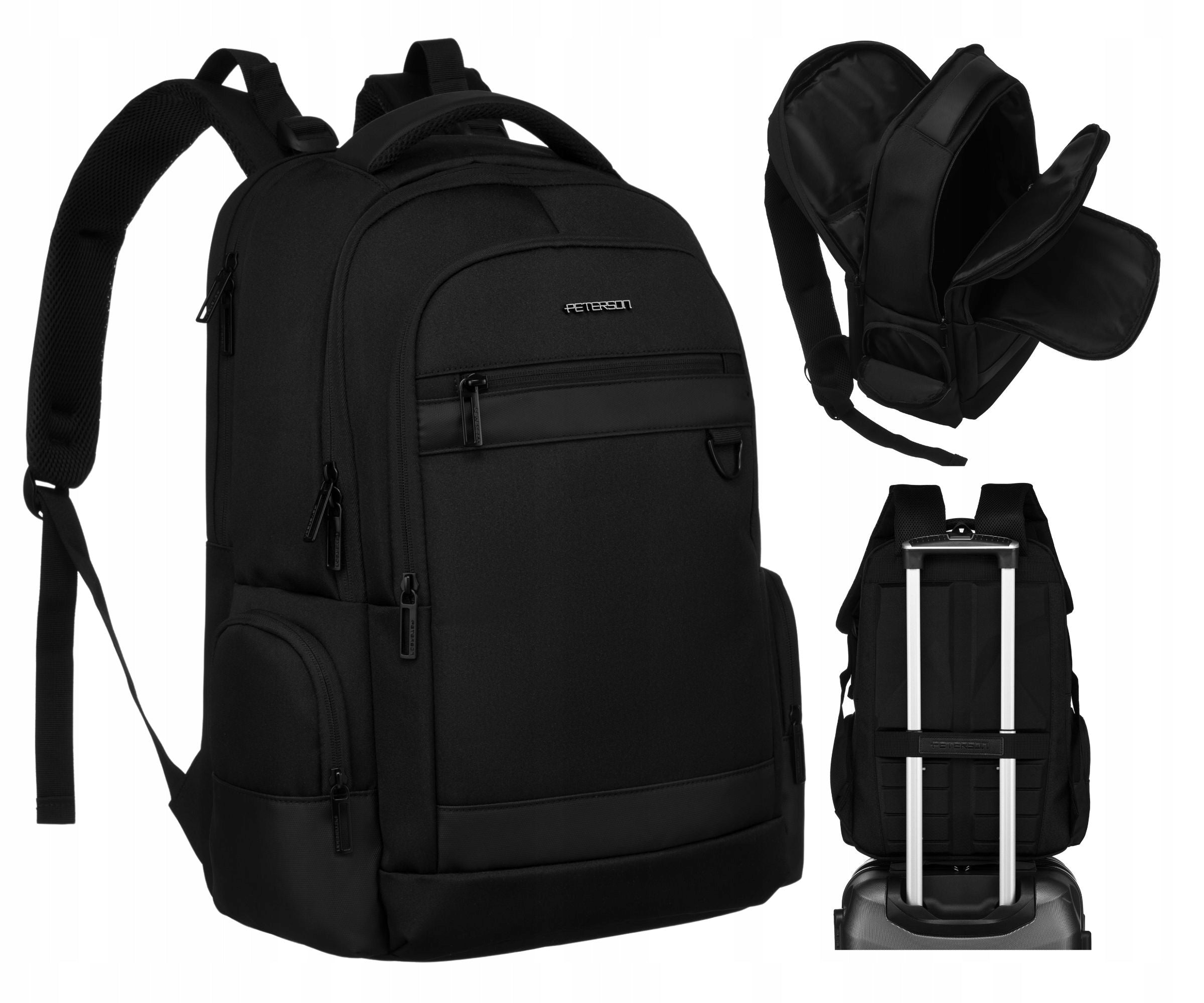 Travel backpack with handle PETERSON elegant for work luggage