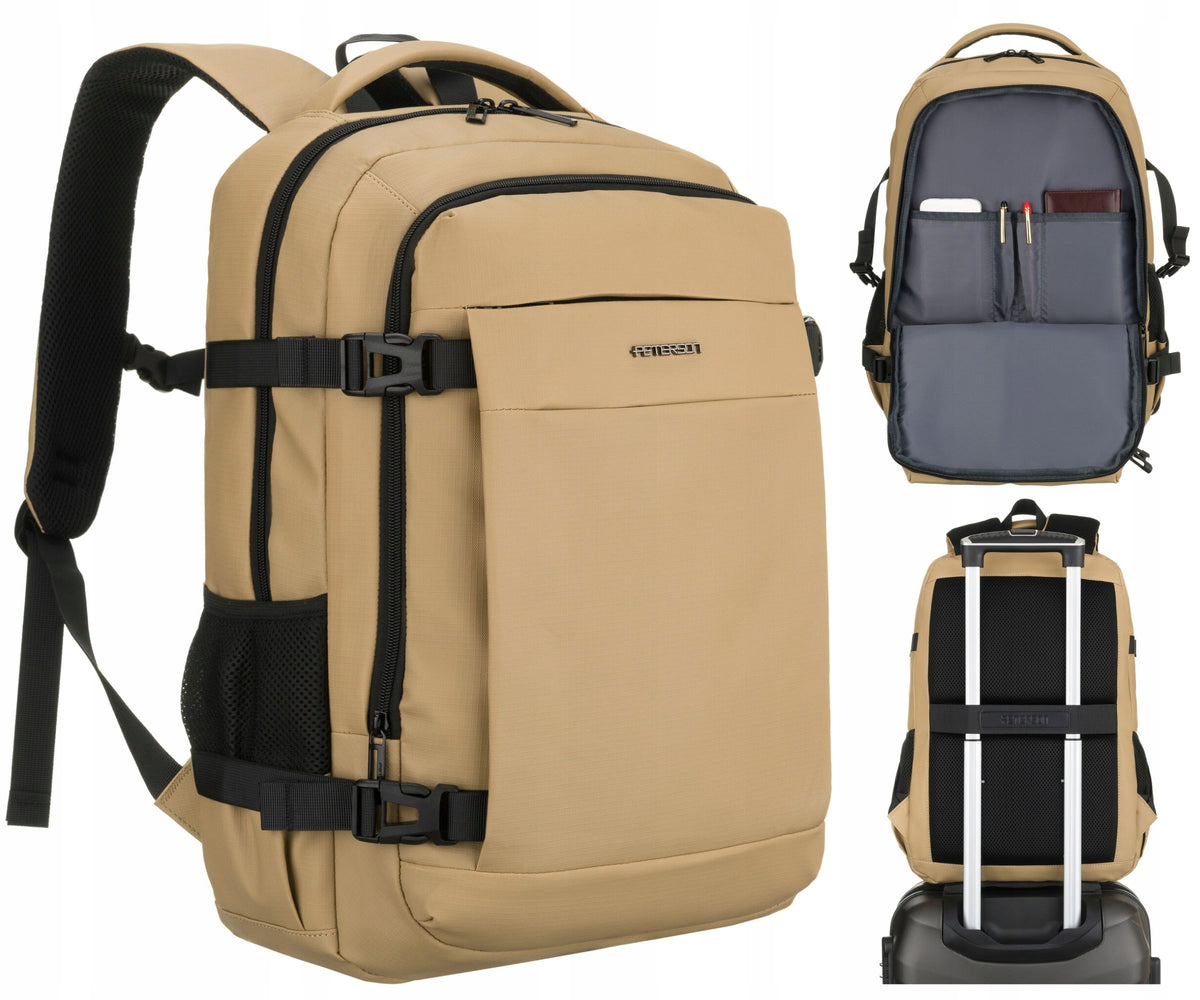 Travel backpack with laptop space roomy ergonomic Peterson
