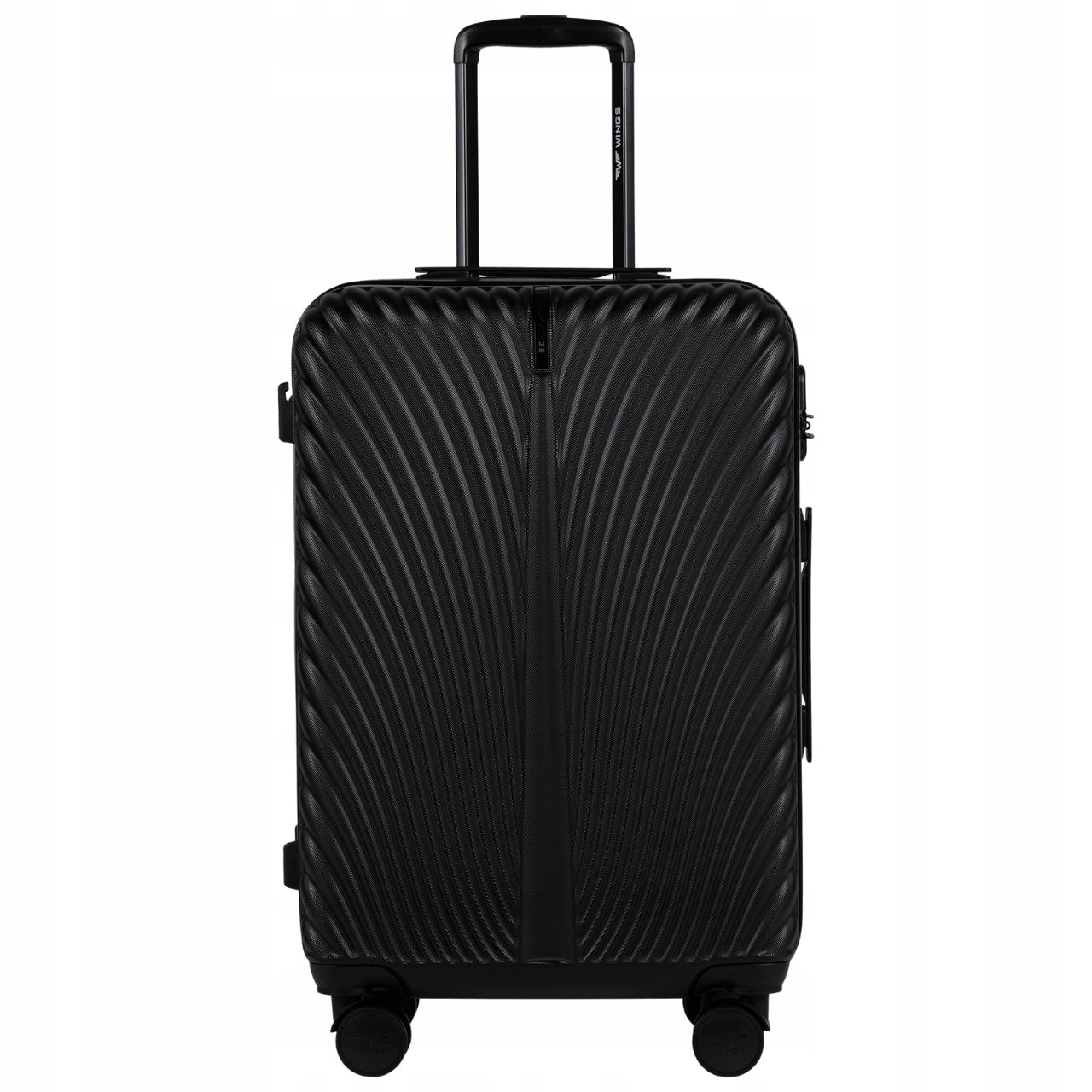 Travel case roomy black LUGGAGE XL on 4 double wheels WINGS Manufacturer code SN120-M-BLACK