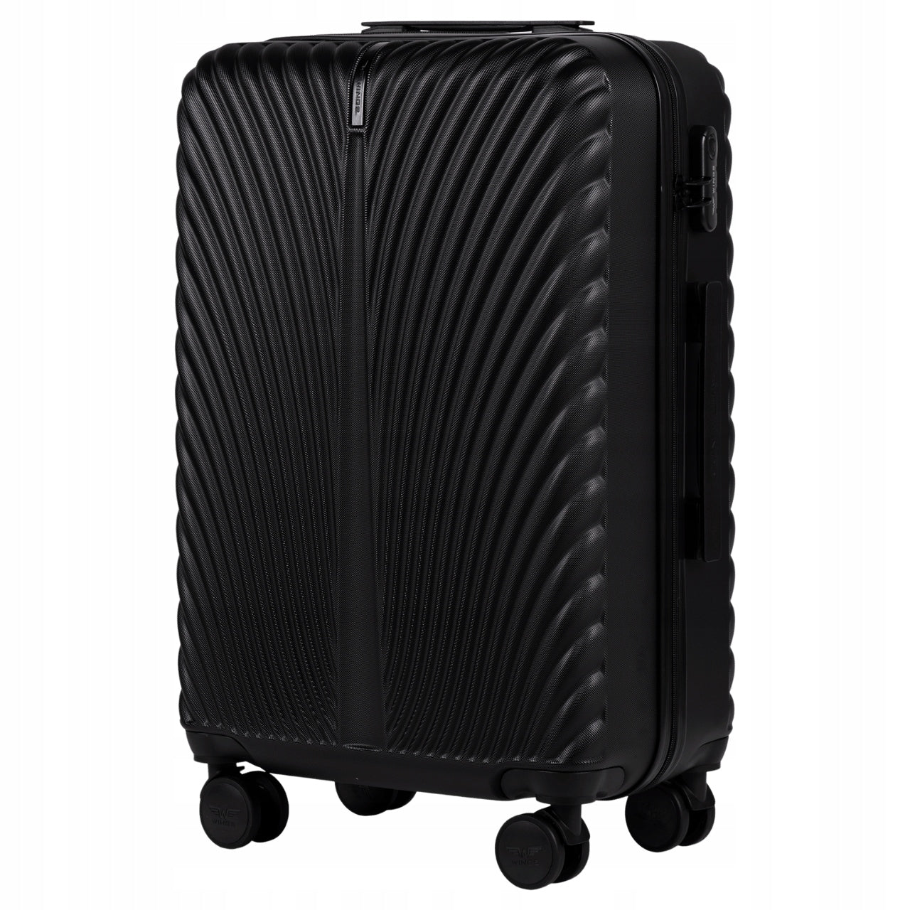Travel case roomy black LUGGAGE XL on 4 double wheels WINGS Packaging status original