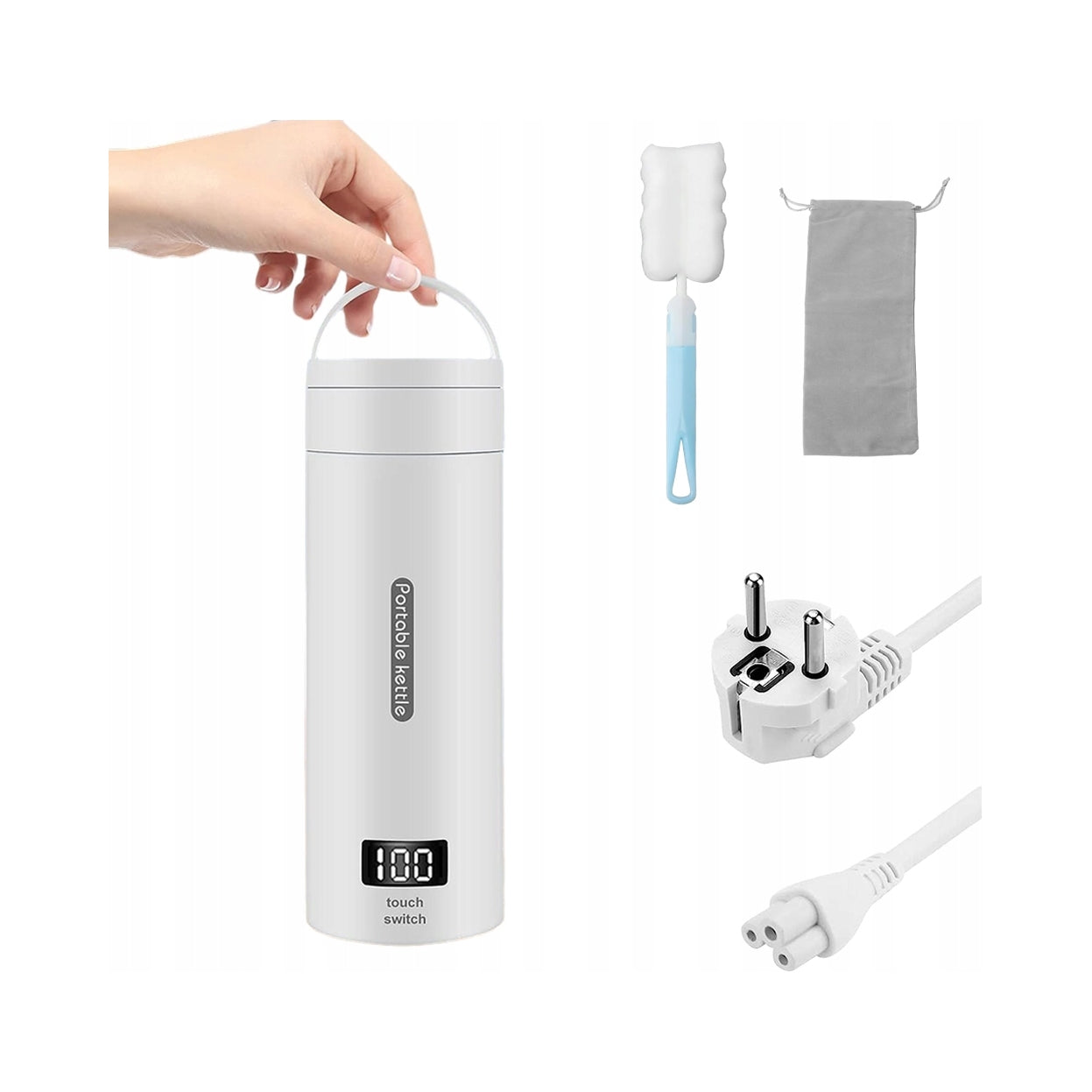 Travel electric kettle 380 ml 4 temperature settings 300 W
