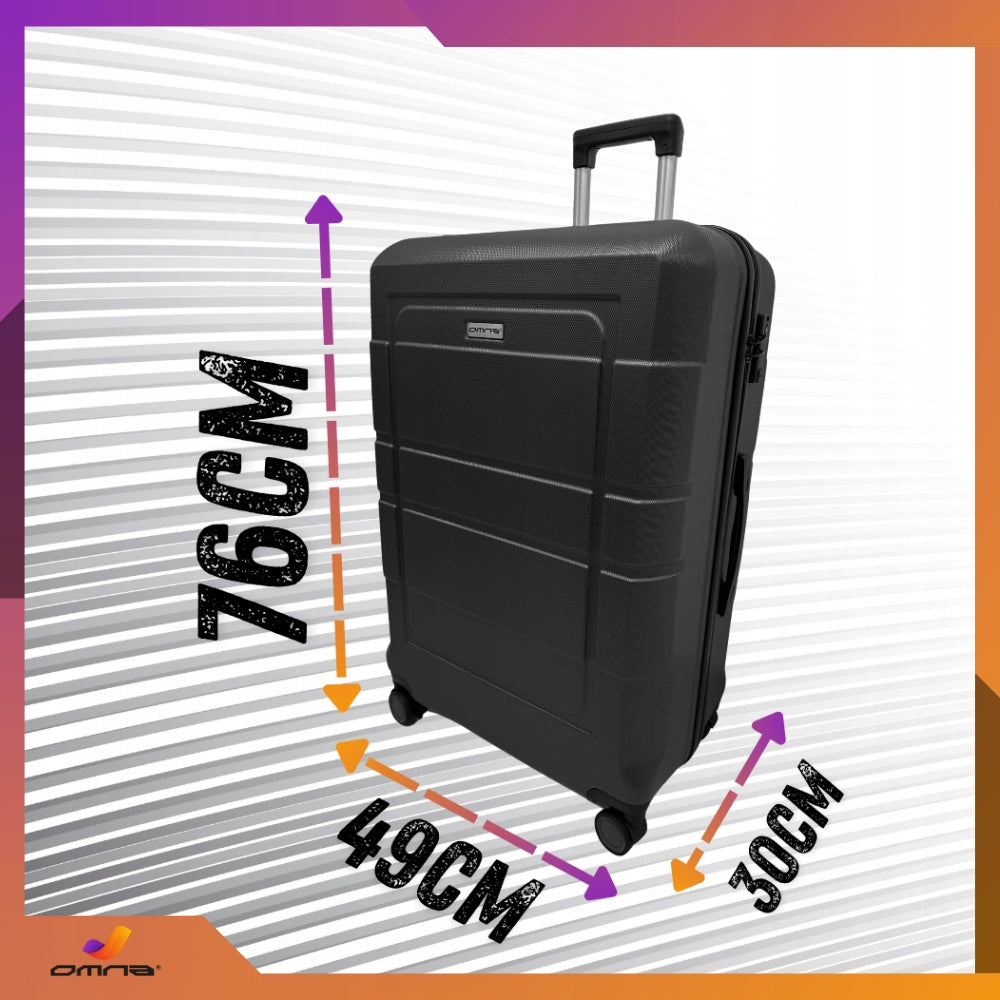 Travel suitcase large on wheels XXL ABS suitcases bag trunk wheels 94L Brand Omna