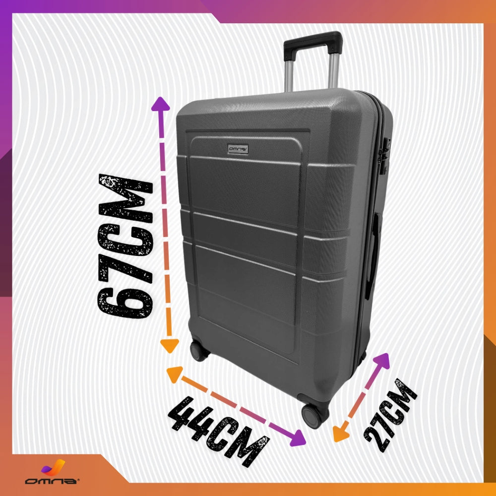 Travel suitcase medium on wheels XL cabin ABS suitcases bag wheels 63L Depth (shorter edge) 27 cm
