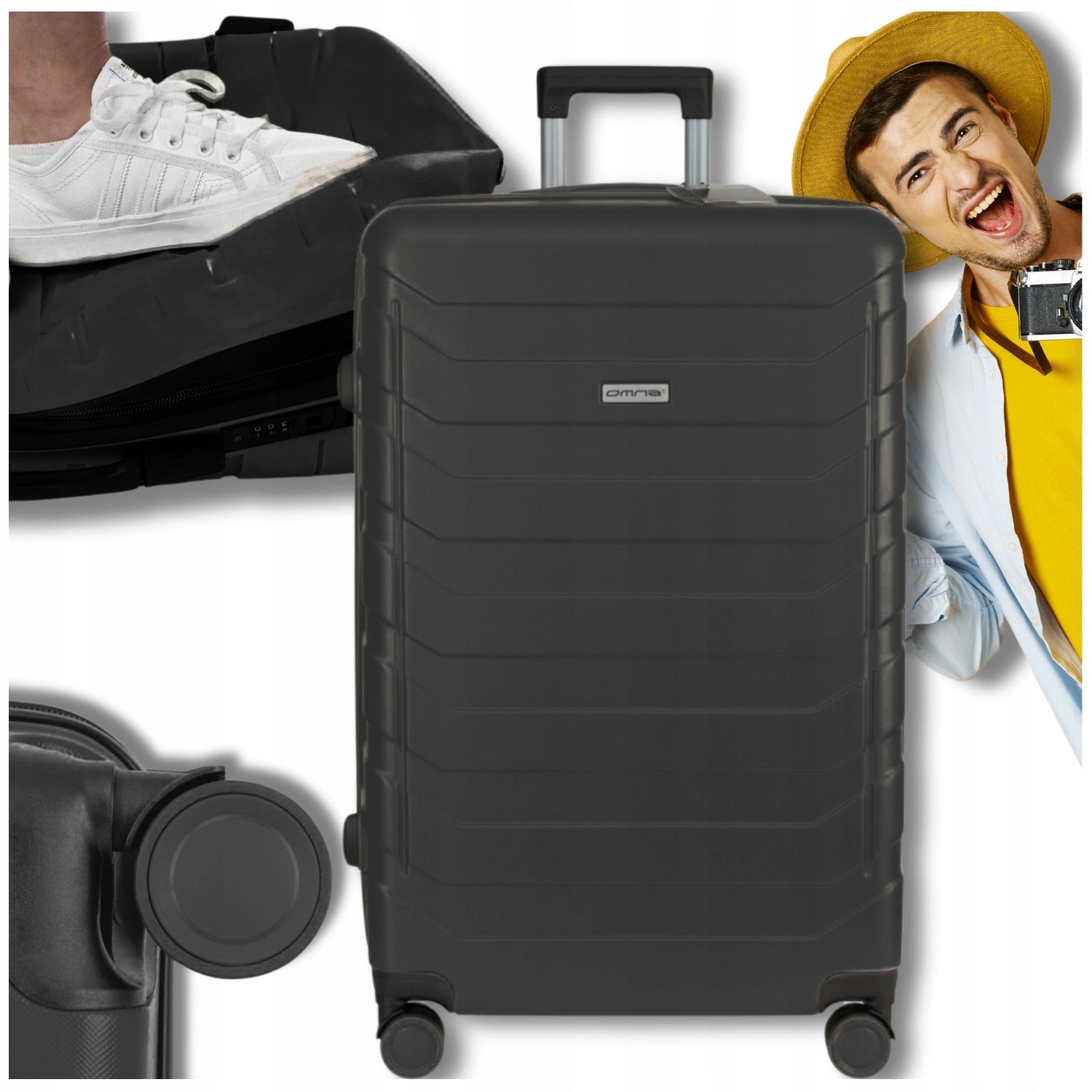 Travel suitcase on wheels large XXL bag luggage trunk wheels for children 94L