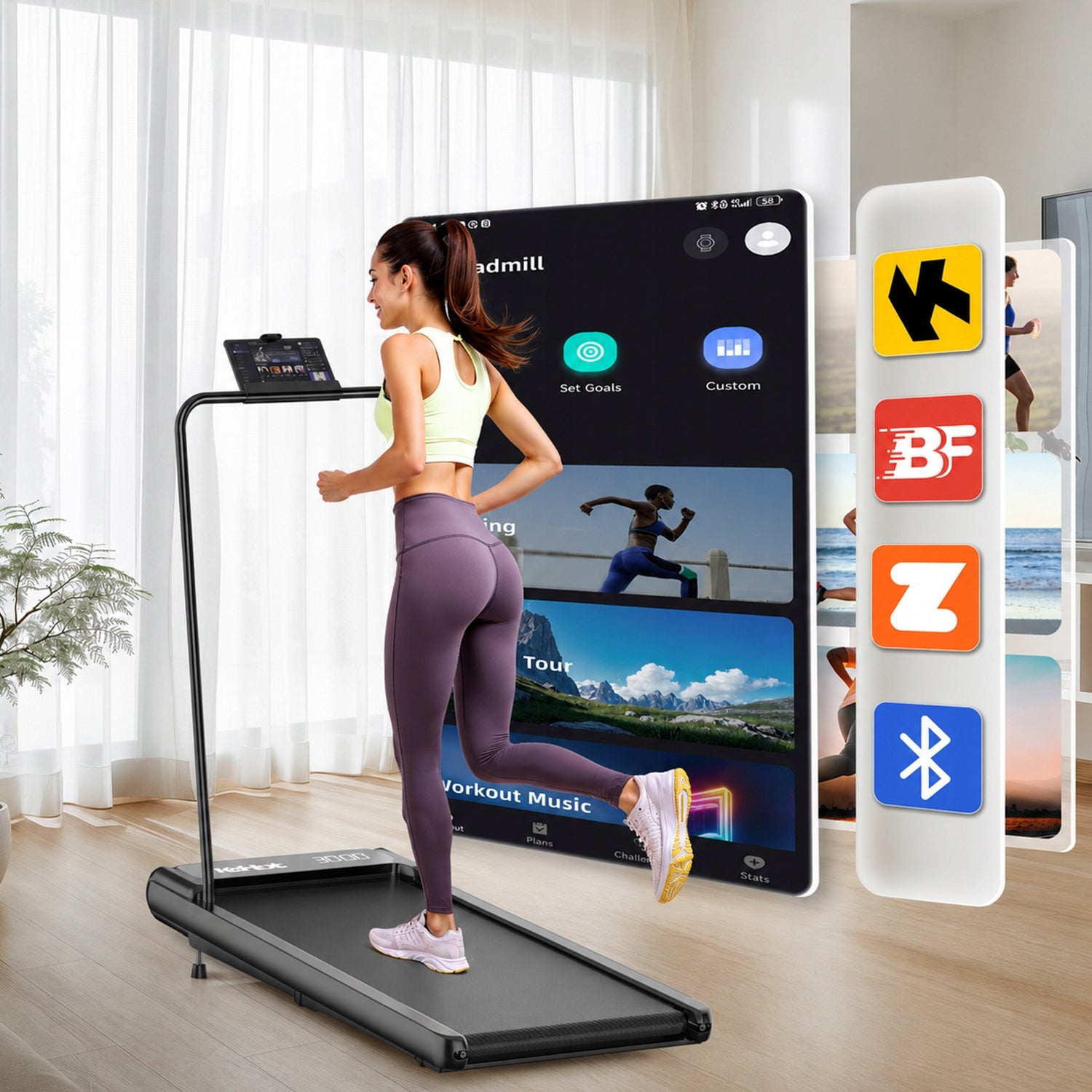Treadmill 2–8 km/h Detachable Handlebar Walking Pad with 8% Incline, Remote Manufacturer code kehot YQ-N3825