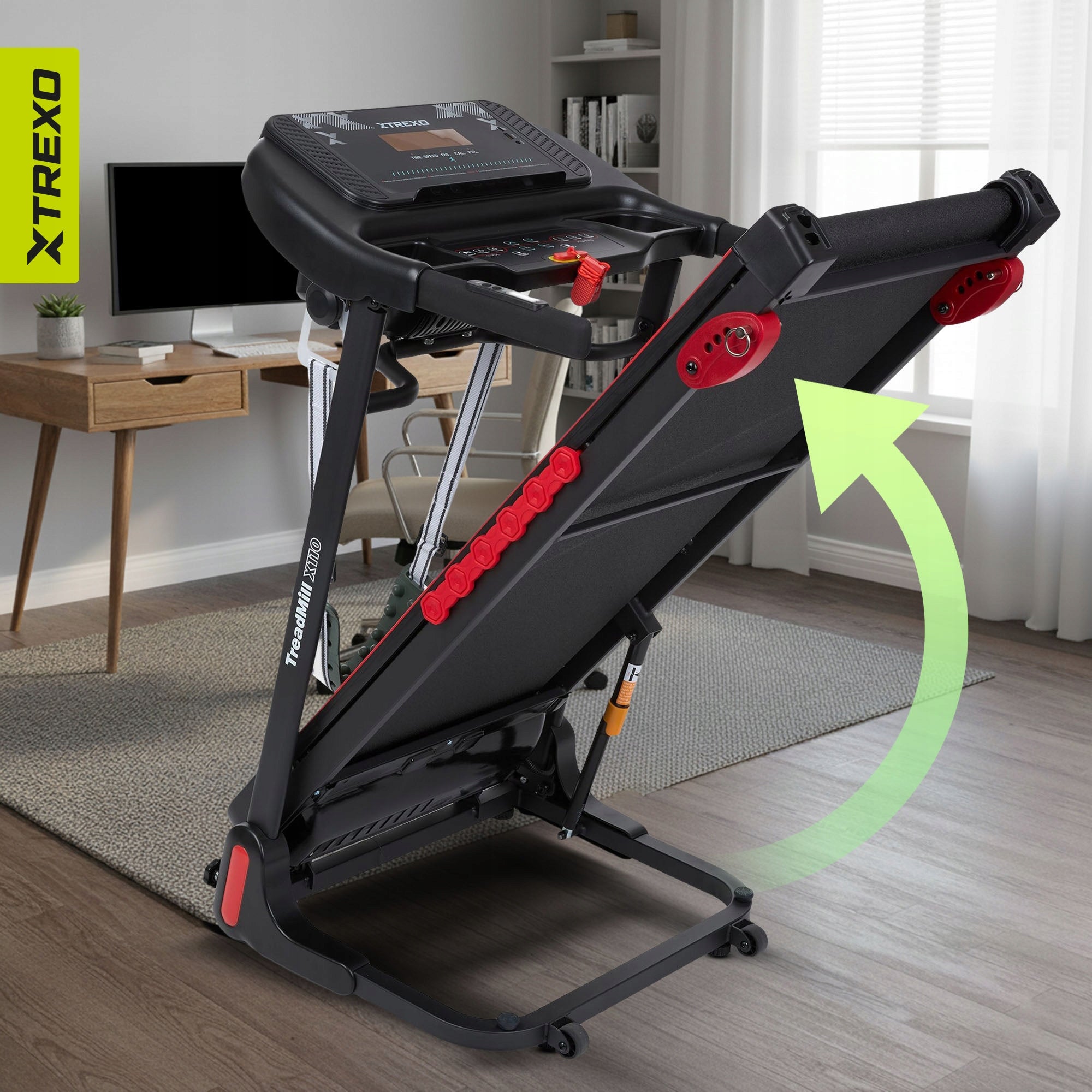 Treadmill XTREXO X110+ with massager black TILT ANGLE ADJUSTMENT 1-14 KM/H Kind electric