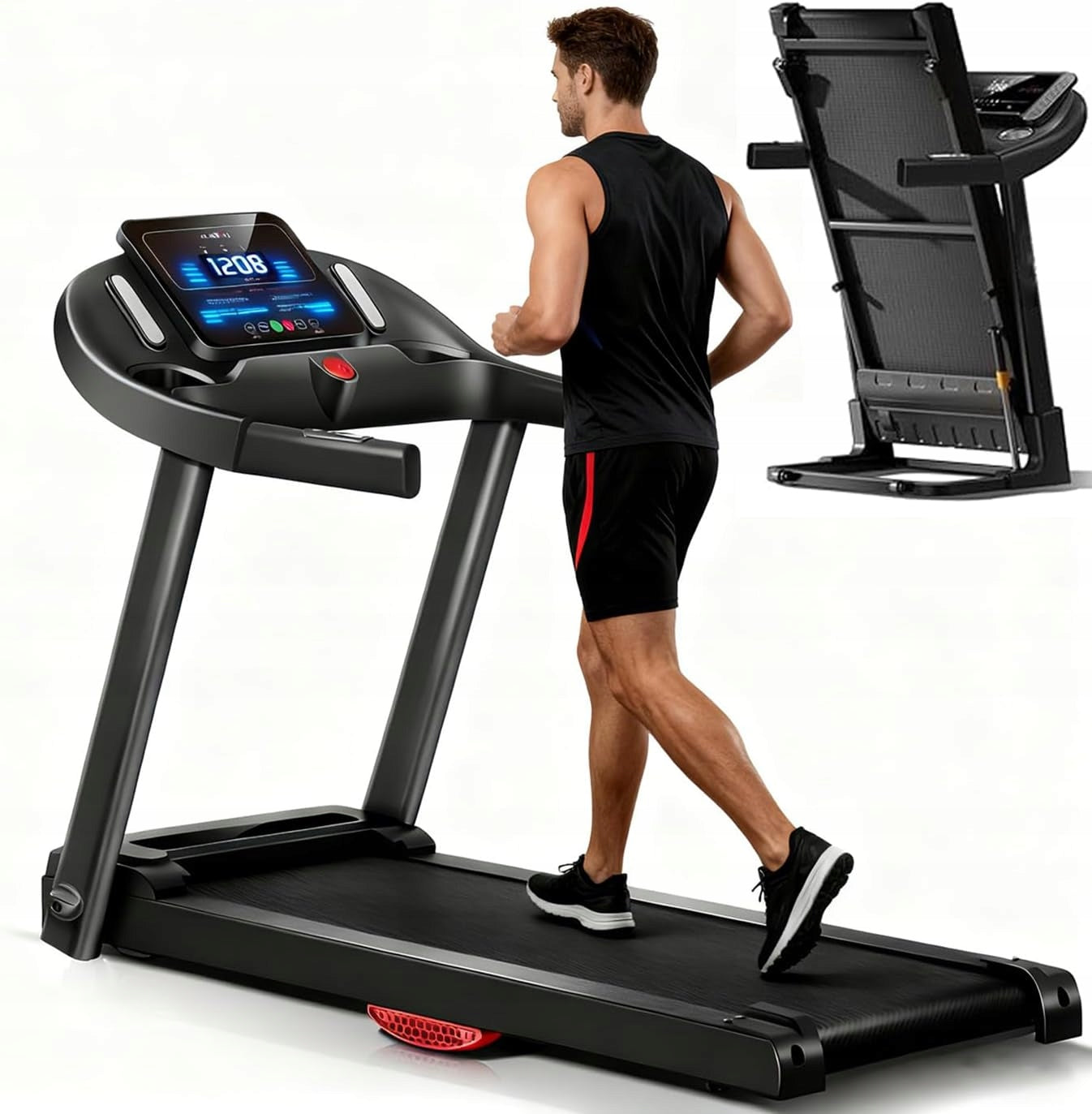 Treadmill for home use, 12 programs, max. load 136 kg, 14 km/h