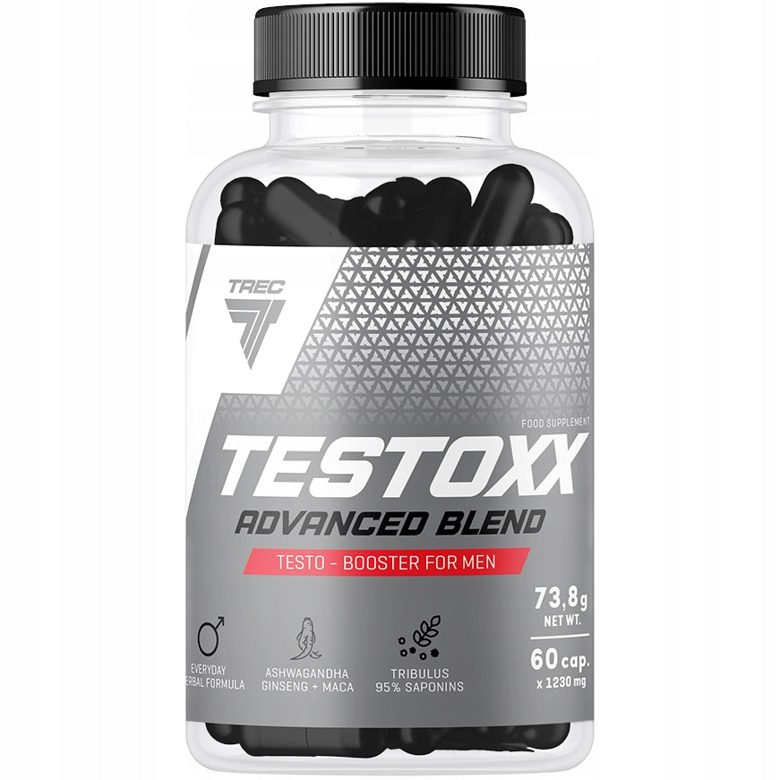 Trec Testoxx 60 kaps GINSENG TRIBULUS MACA ZINC TESTOSTERONE BOOSTER Manufacturer code TESTOX tabletki testosteron libido erekcja
